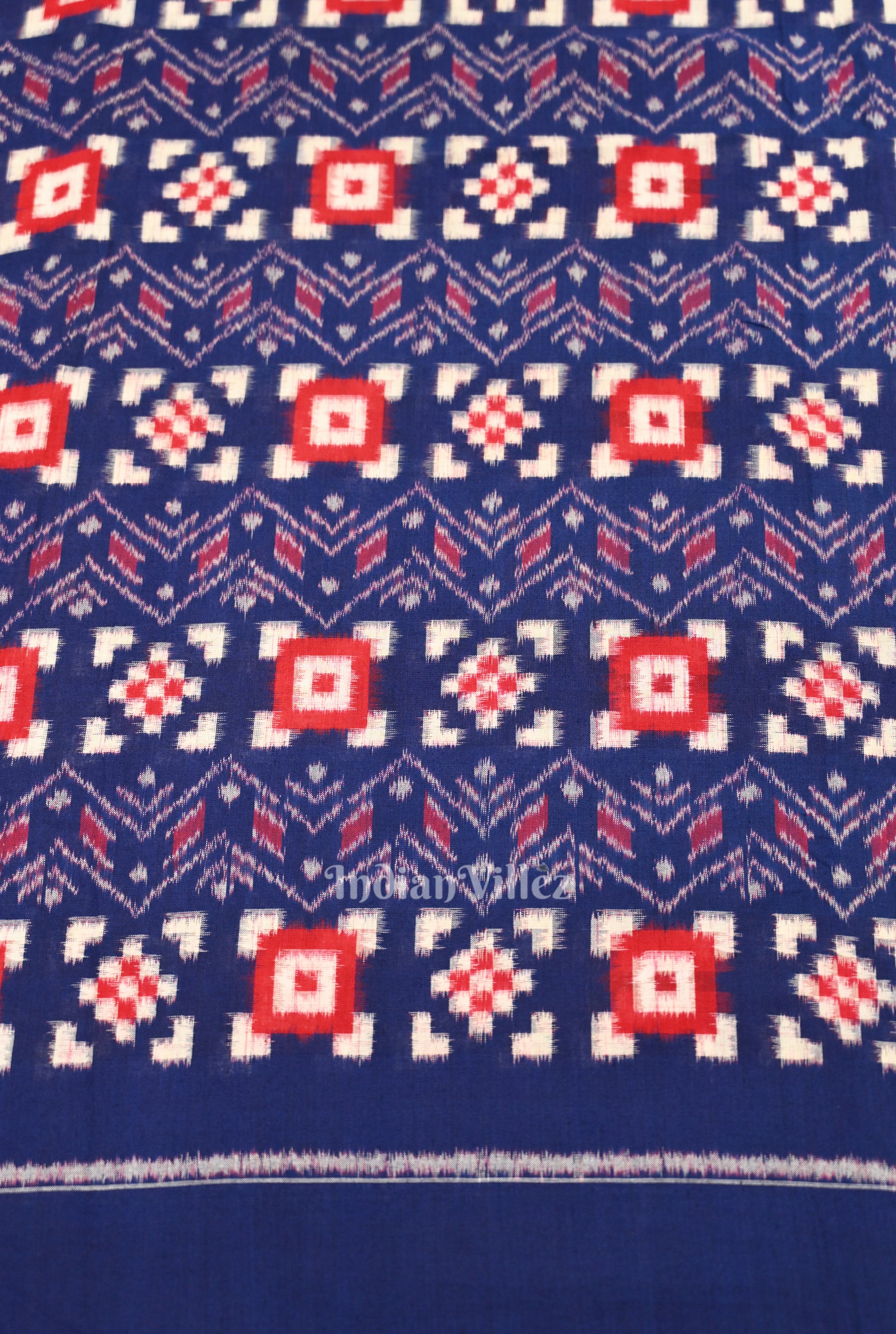 Blue Pasapali Sambalpuri Odisha Ikat Cotton Fabric 