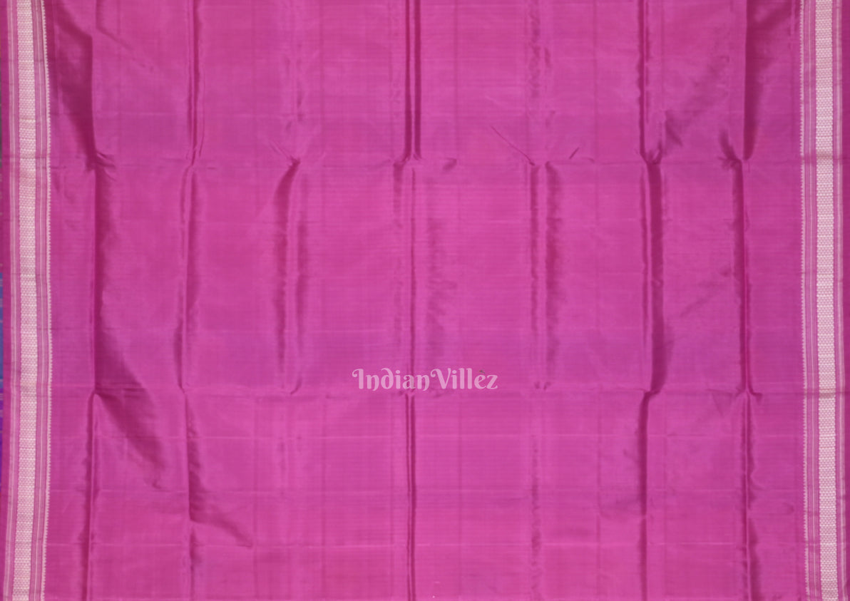 Rani Pink Body  Pasapali With Double Pallu Berhampuri Silk Saree