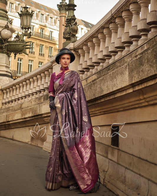 Purple Kanjivaram South Soft Silk Saree