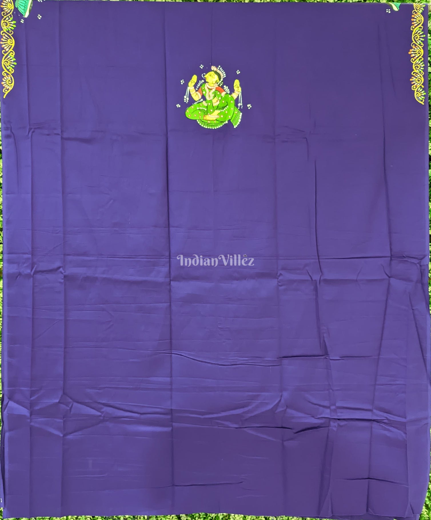 Purple Nartaki Theme Pattachitra Kurti Cotton Dress Material 
