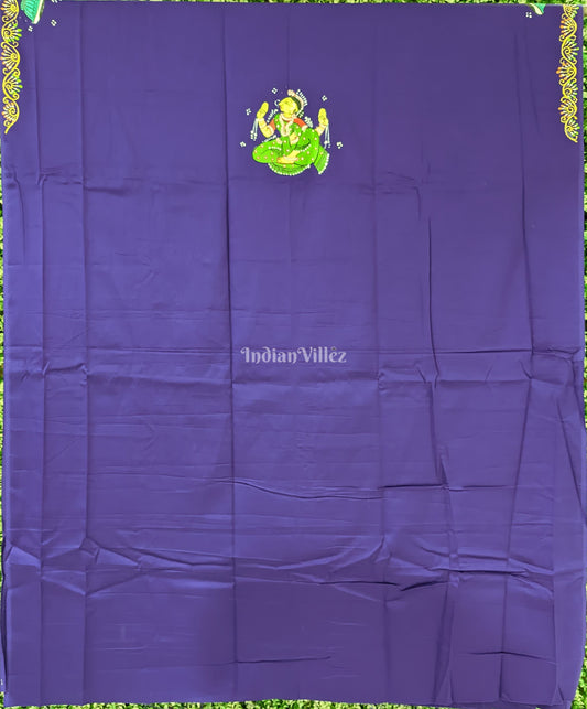 Purple Nartaki Theme Pattachitra Kurti Cotton Dress Material 