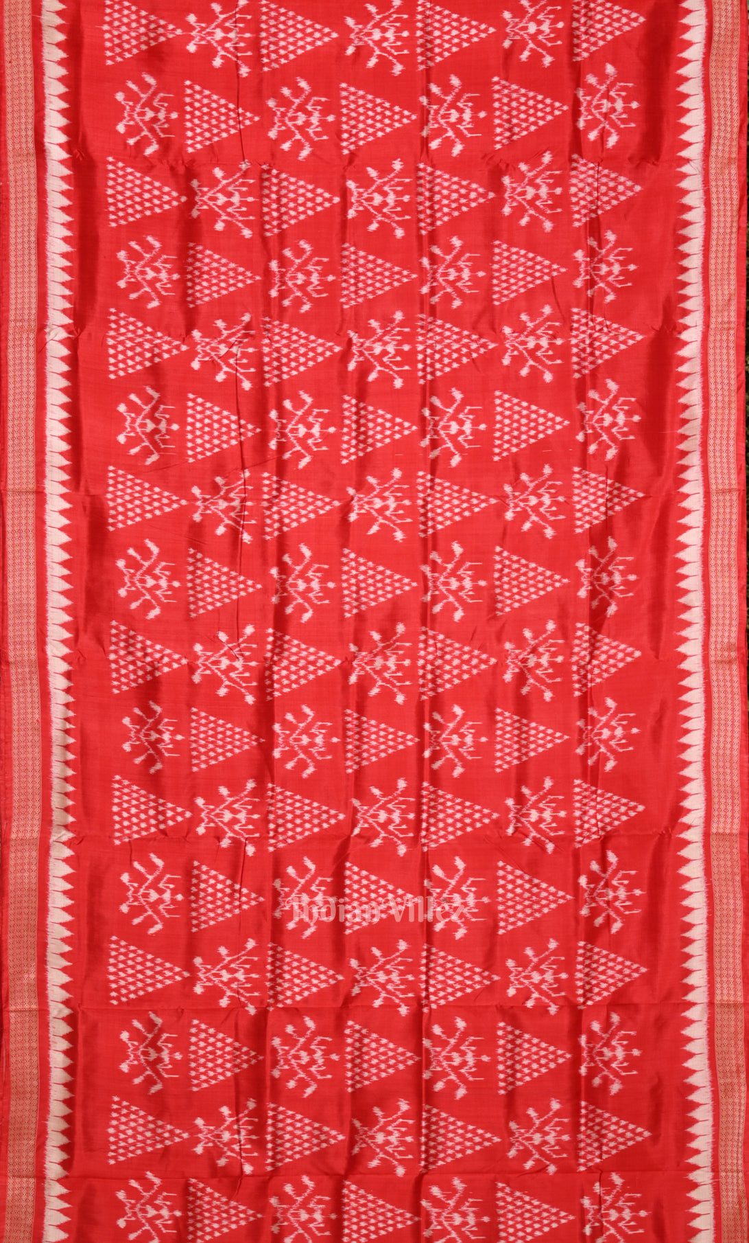 Red Nabarangi Nabakothi Odisha Ikat Khandua Silk Saree 