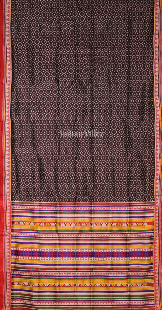Coffee Dongria Border & Anchal Contemporary Silk Saree 