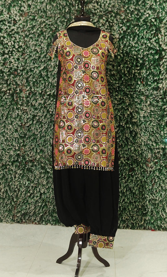 Multicolour Kurta with Pant Set and Dupatta 