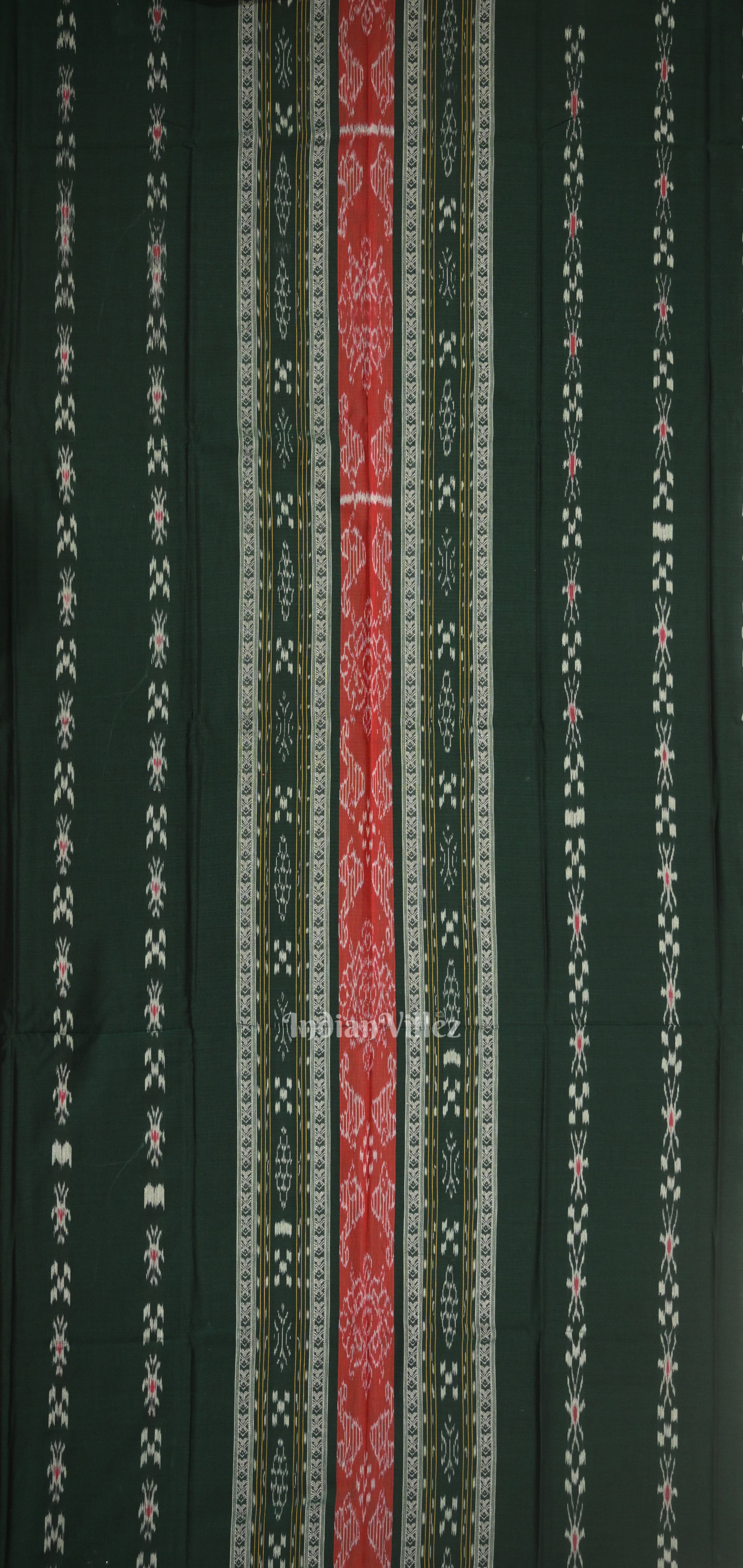 Green Yellow Pasapali Sambalpuri Cotton Dress set with Dupatta 