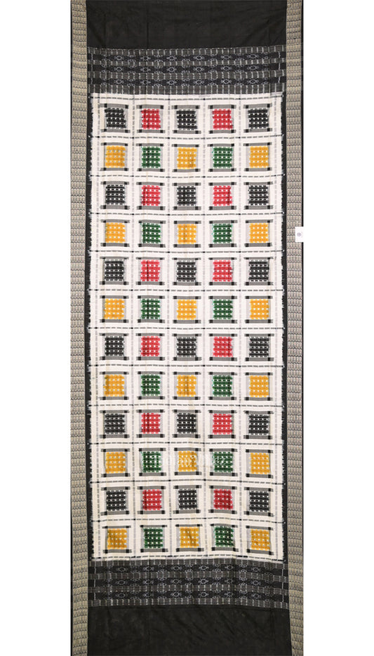 White Black Ashwin Theme  Authentic Sambalpuri Silk Dupatta