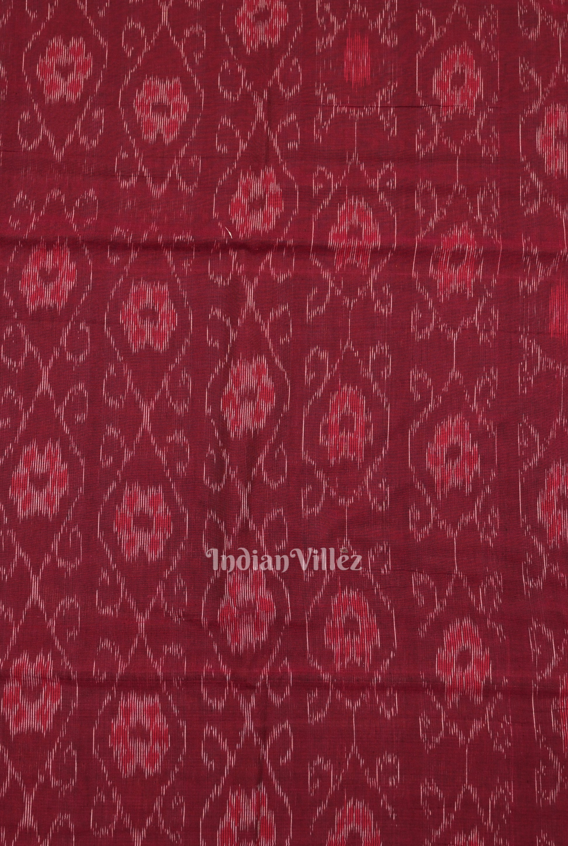 Purple Floral Theme Sambalpuri Ikat Cotton Fabric