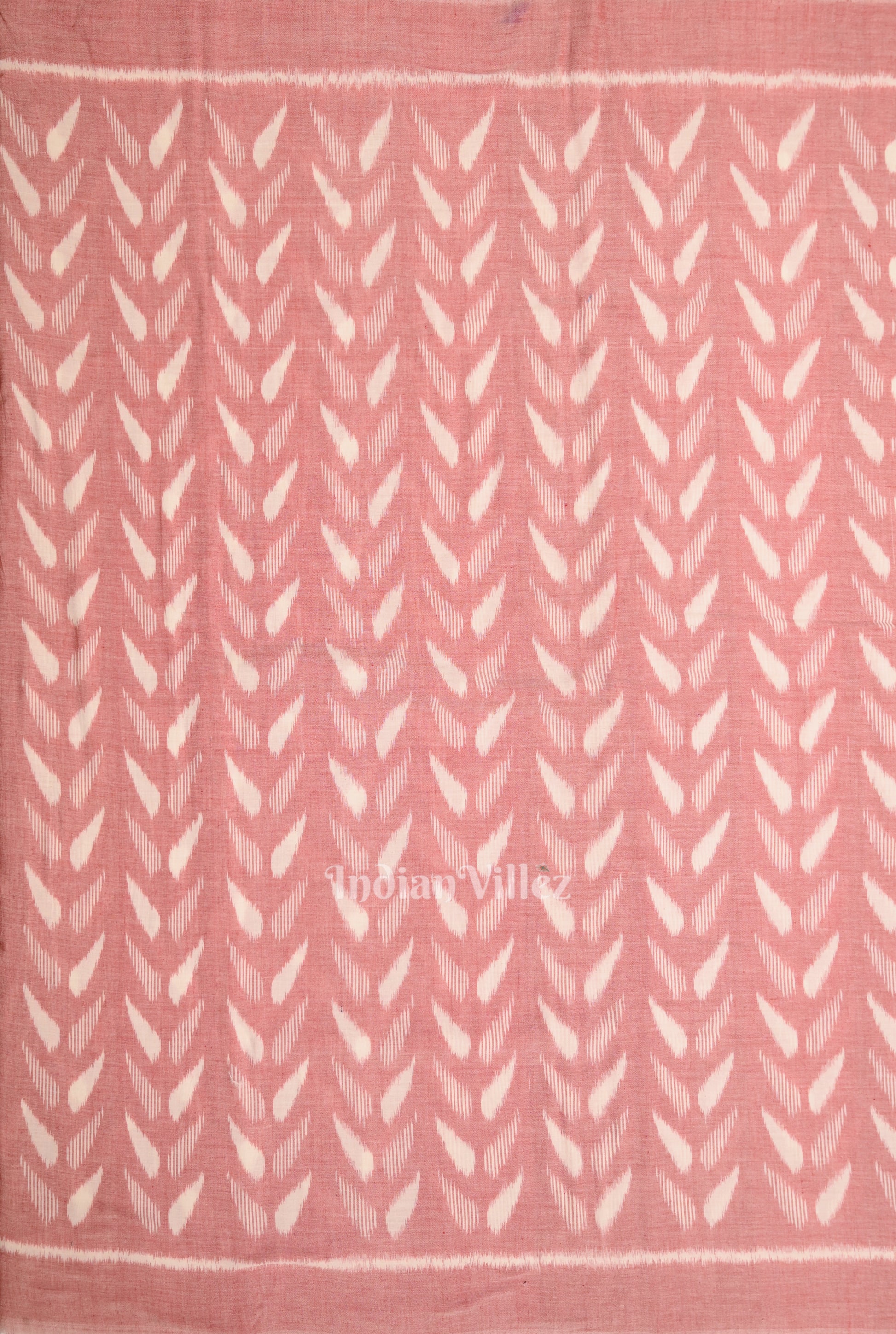 Peach Pink Sambalpuri Odisha Ikat Cotton Fabric 