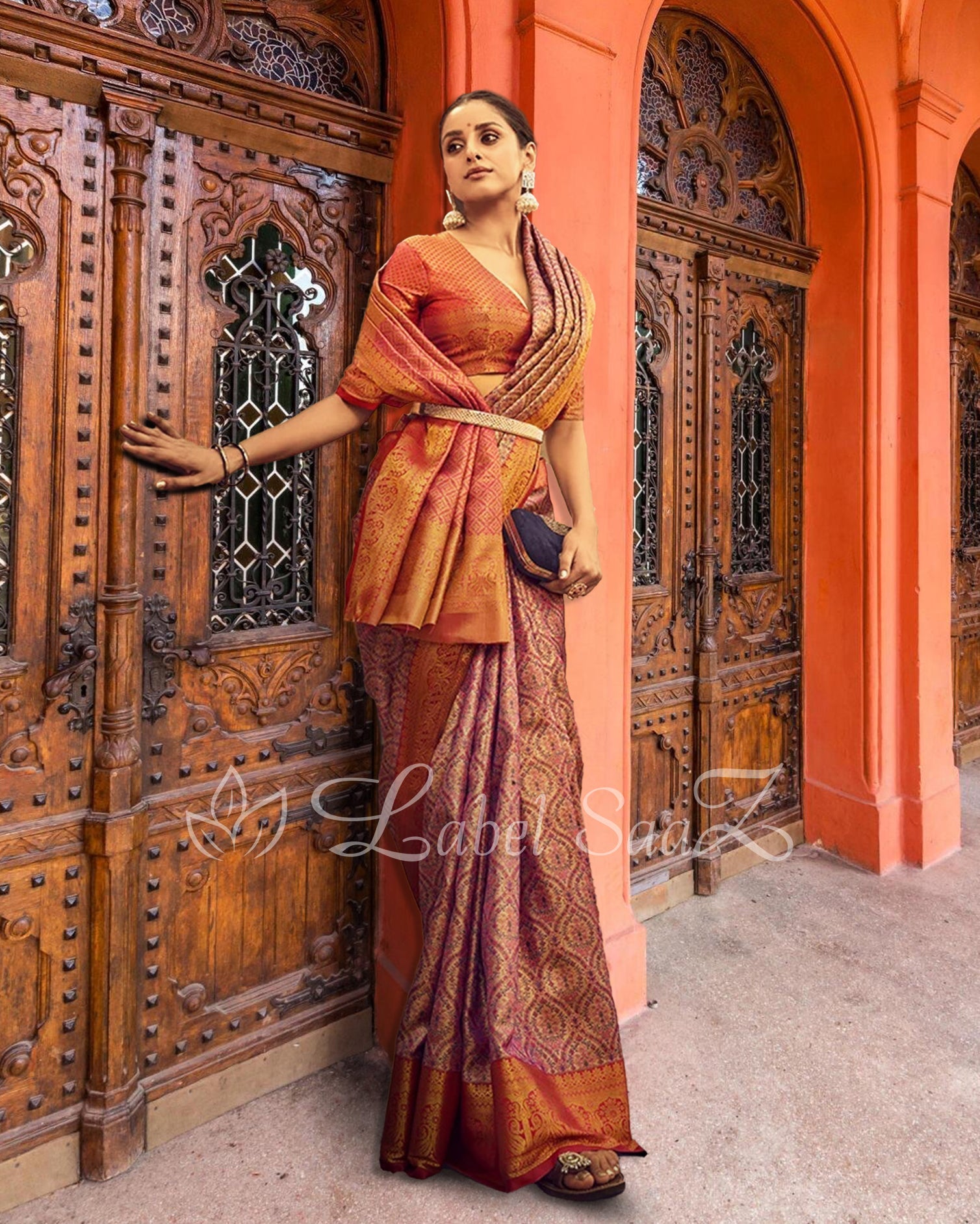 Maroon And Purple Multicolor Banarasi Handloom Rich Zari Weaving Silk Saree