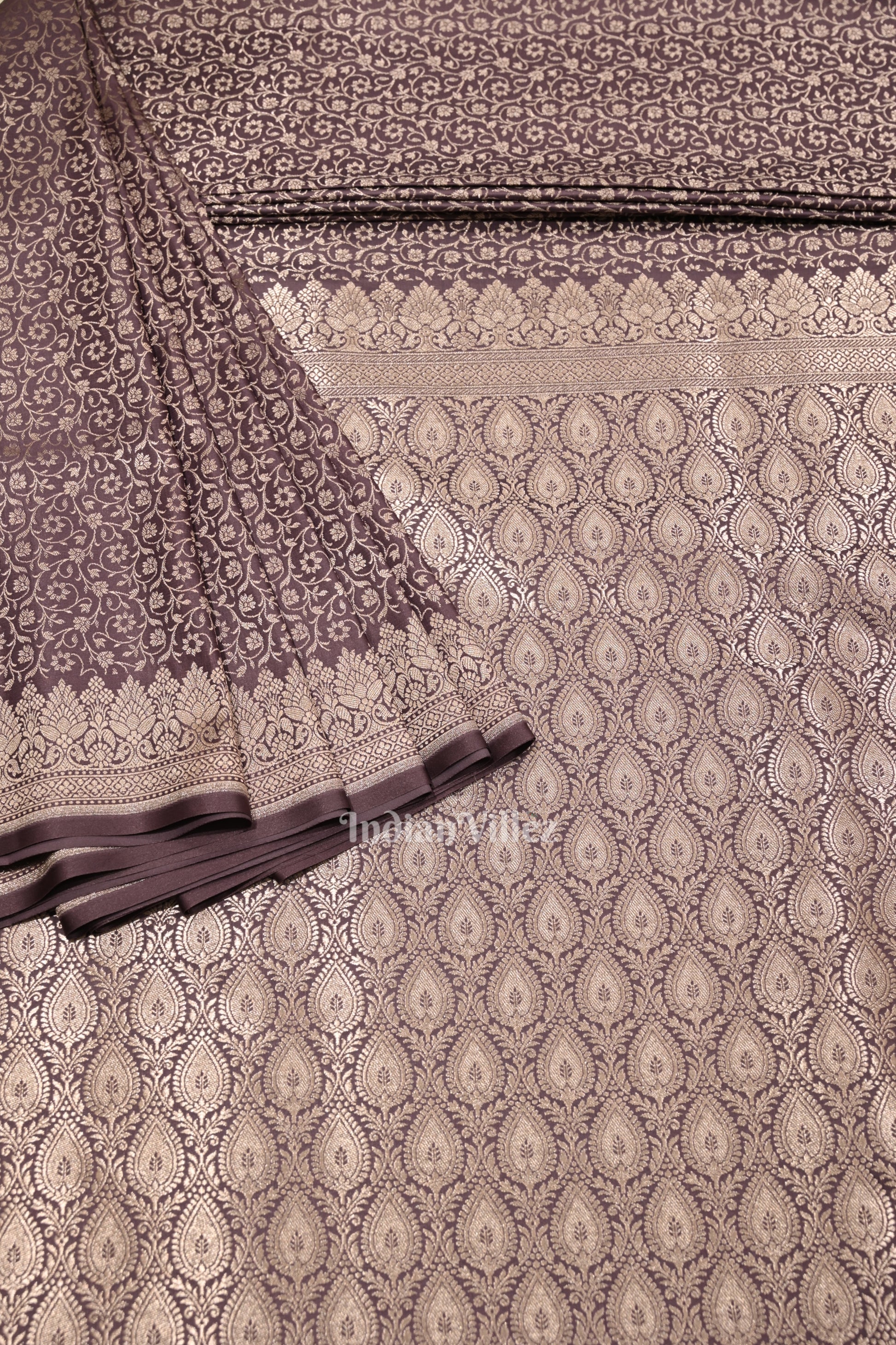 Lavender Meenakari Mashru Satin Silk Banarasi Saree