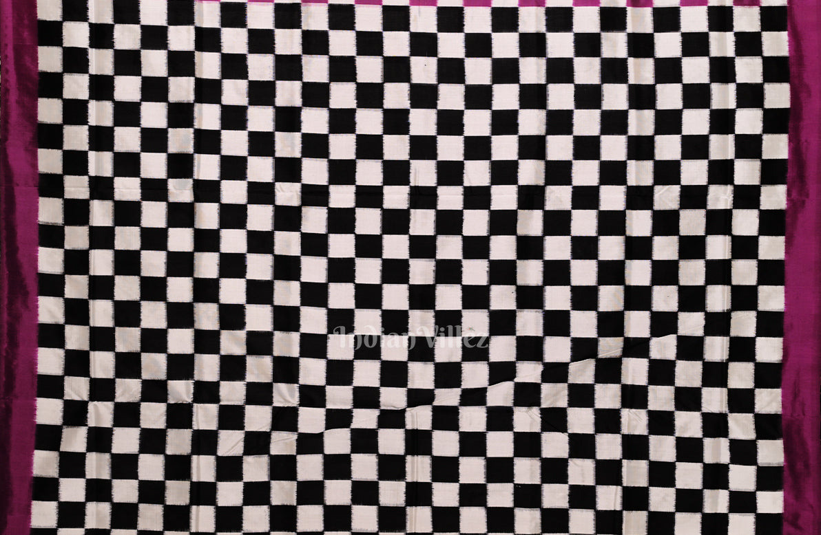 White Purple Odisha Ikat Pasapali Sambalpuri Silk Saree