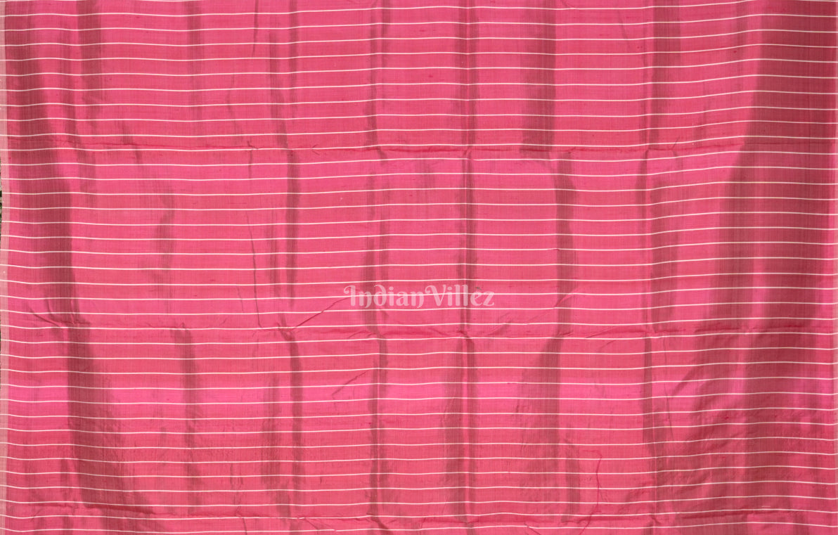 Yellow Magenta Pink  Fish Motif Odisha Ikat Sambalpuri Silk Saree 