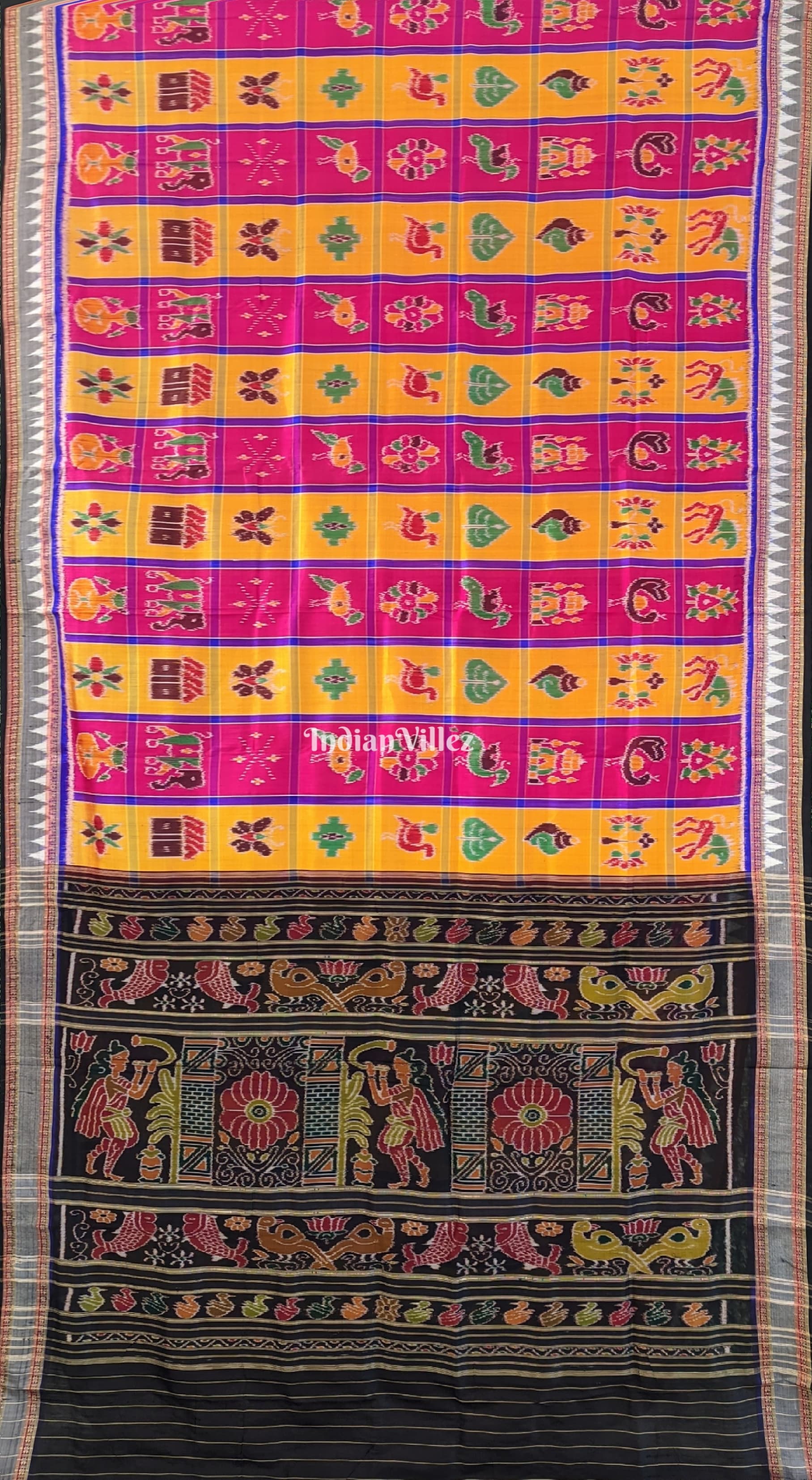 Multicolor Odisha Ikat Nabakothi Khandua Silk Saree