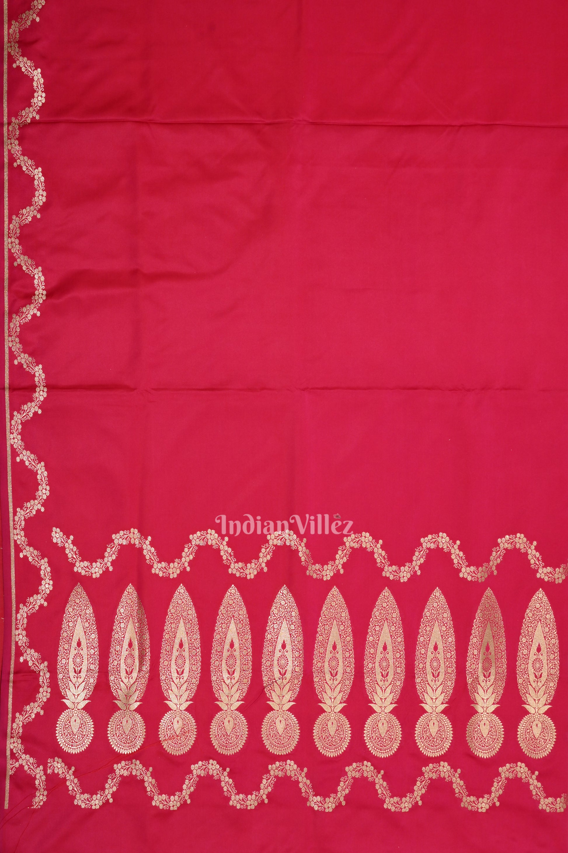  Rani Pink Soft Pure Mashru Satin Silk Banarasi Saree
