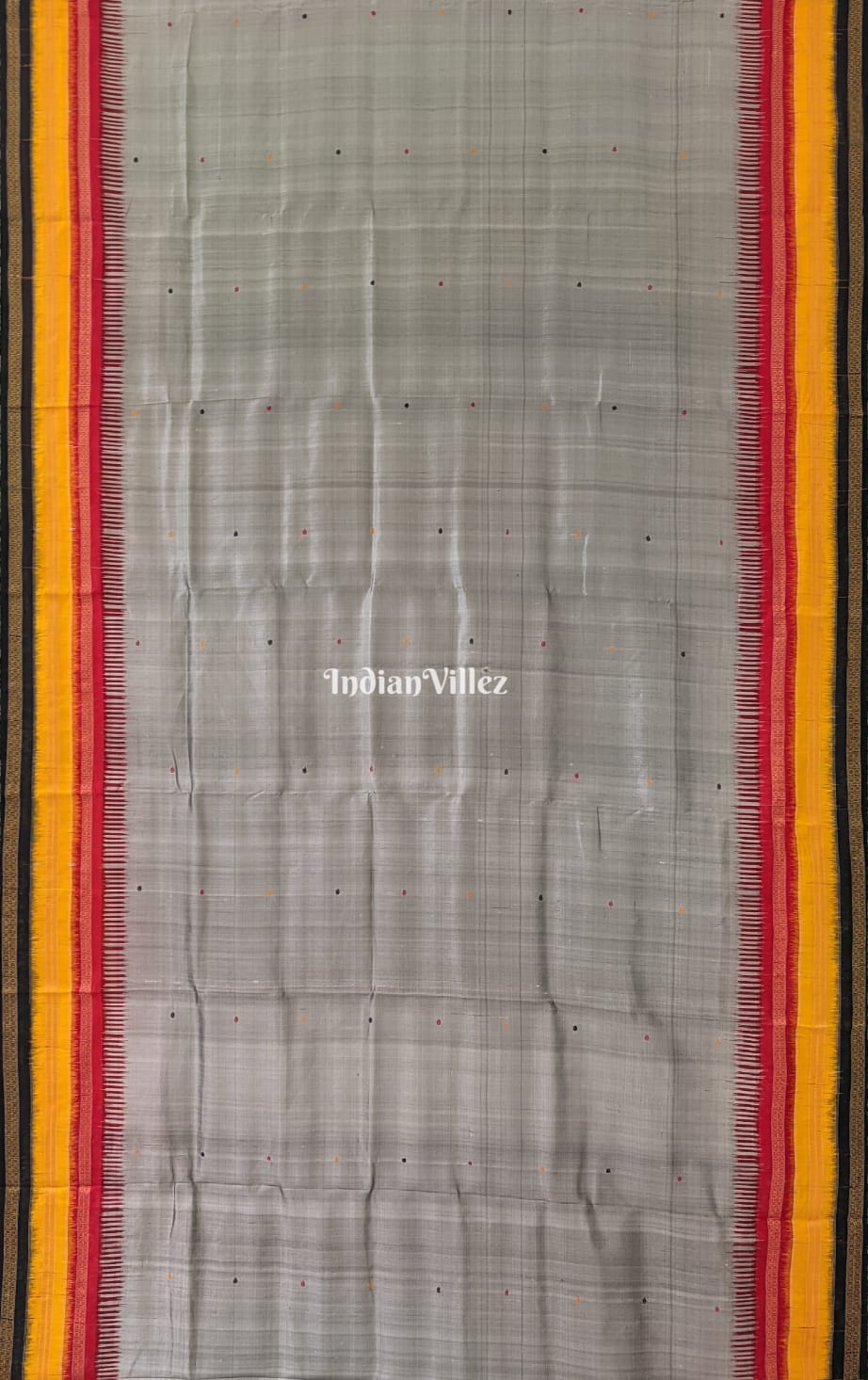 Streel Grey Odisha Ikat Kathiphera Khandua Silk Saree