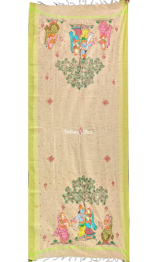 Radha Krishna Patachitra Tussar Dupatta