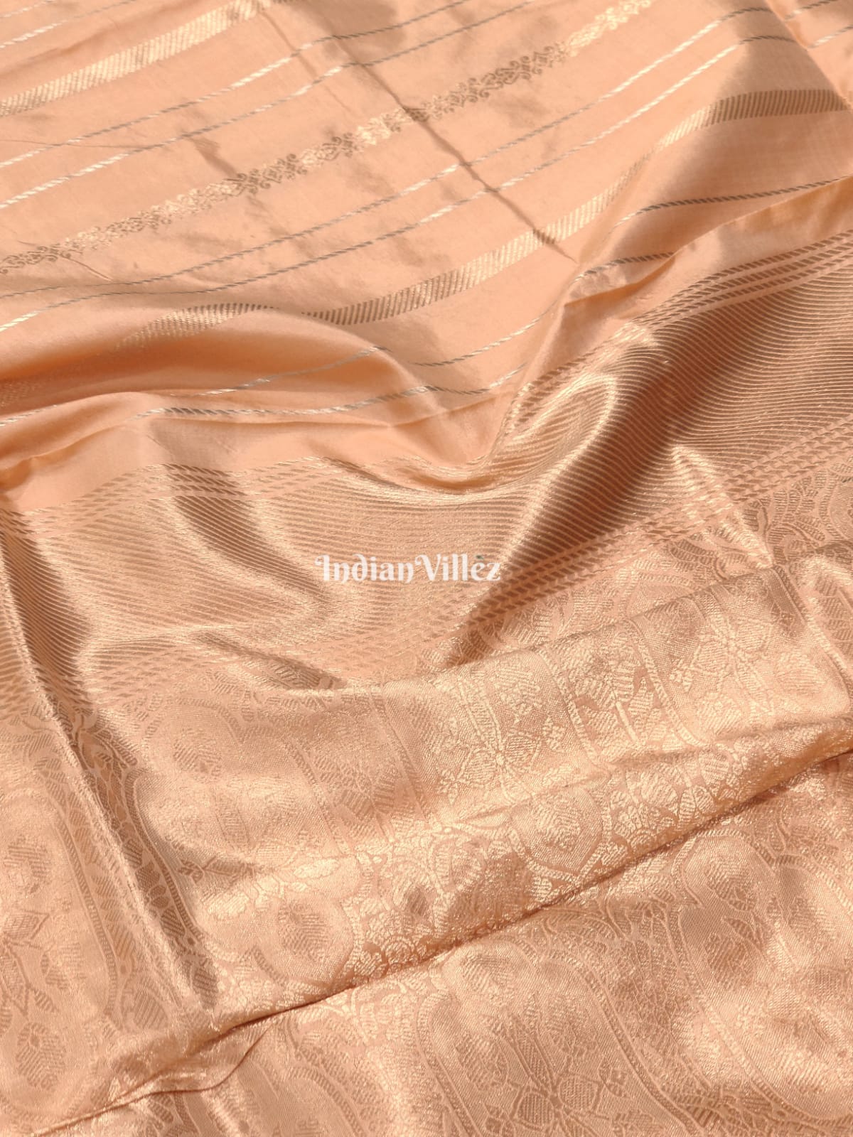 Peach Color Designer Banarasi Katan Silk Saree