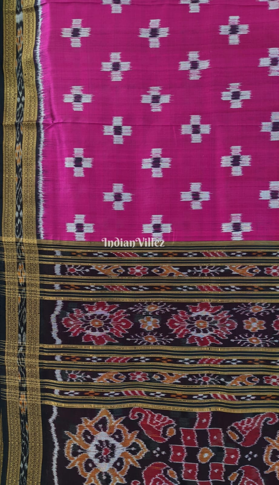 Magenta Pasapali Odisha Ikat Khandua Silk Saree