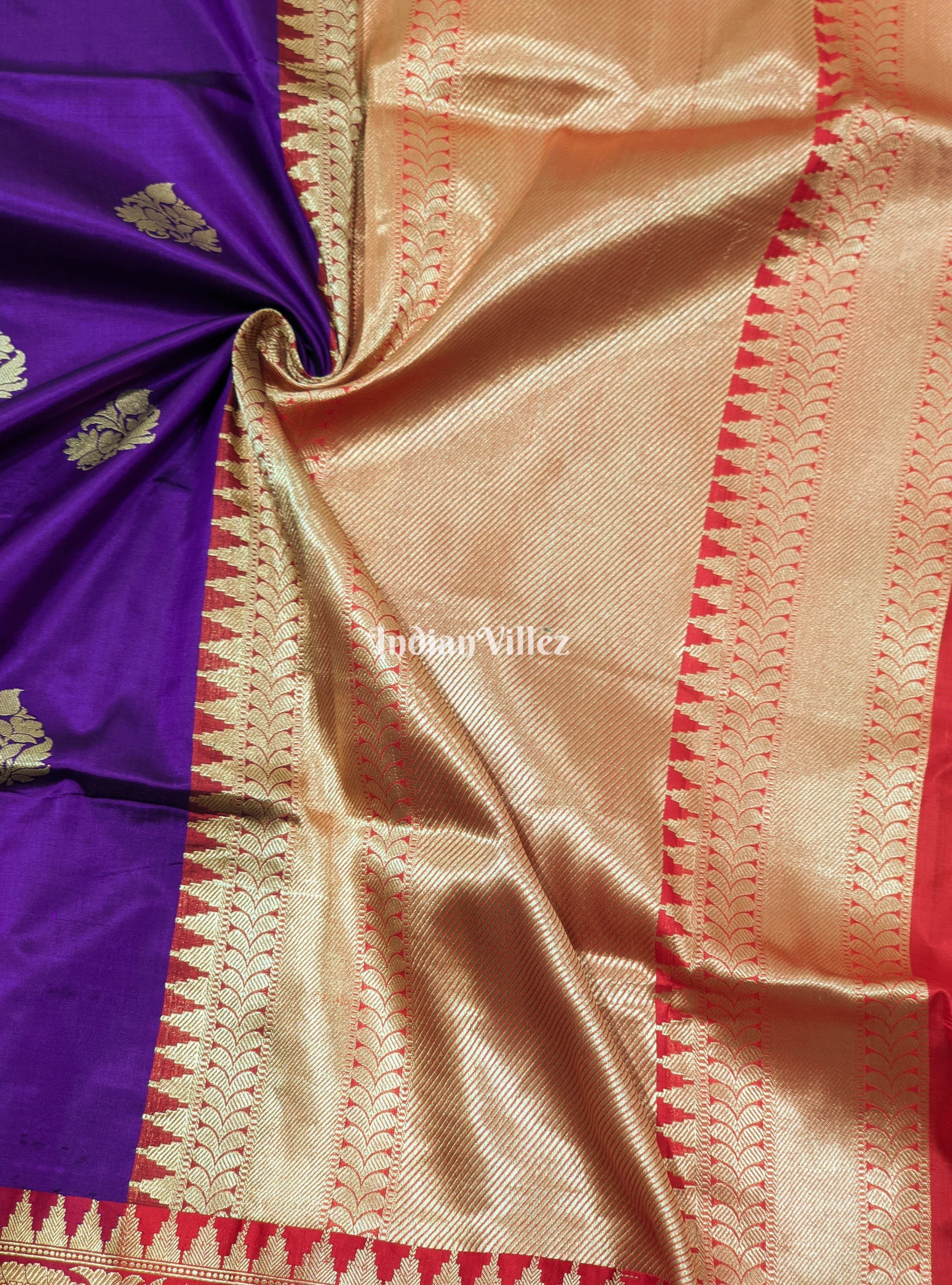 Violet Designer Banarasi Katan Silk Saree