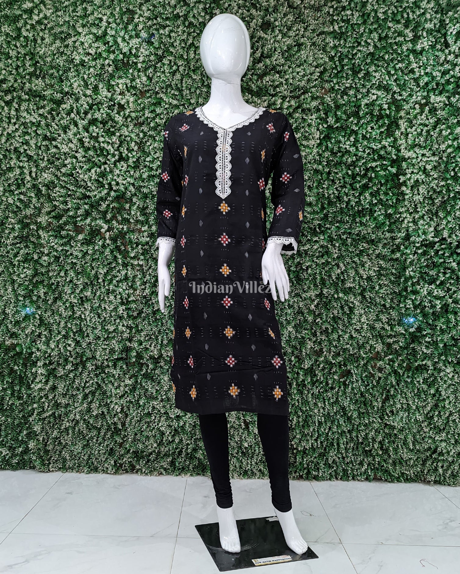 Black padsapali Odisha Ikat Designer Cotton Kurti for Women