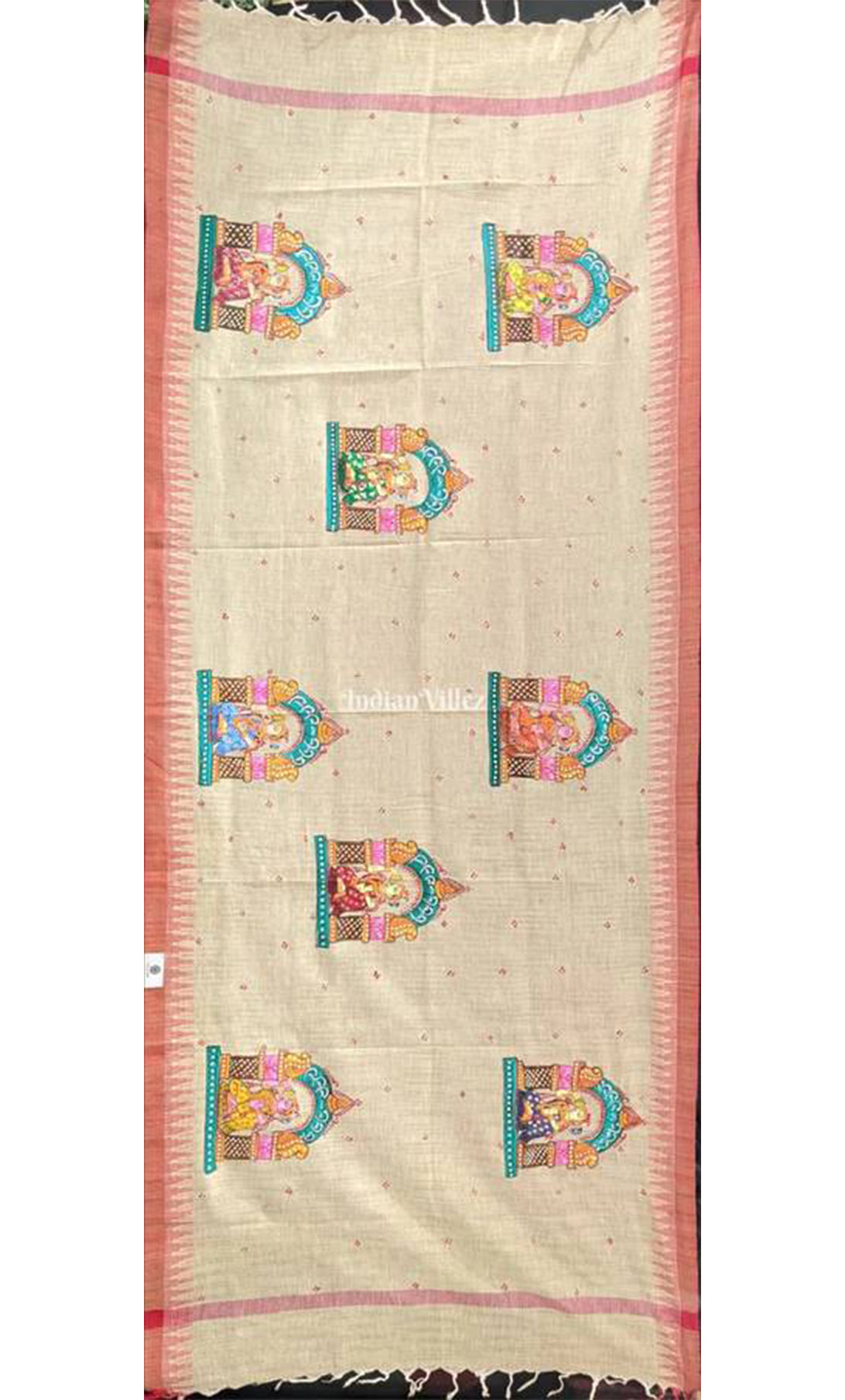 Temple Nartaki Tussar Pattachitra Dupatta