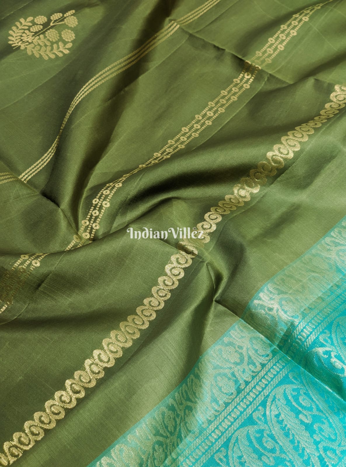 Jade & Moss Green South Handloom Kanjivaram Soft Silk Saree