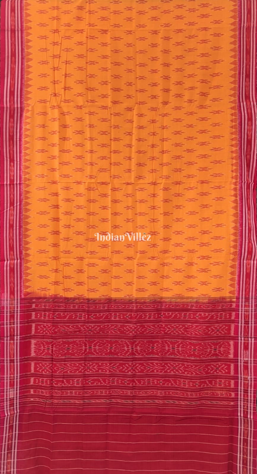 Yellow Odisha Handloom Mayur Chandrika Maniabandha Cotton Saree