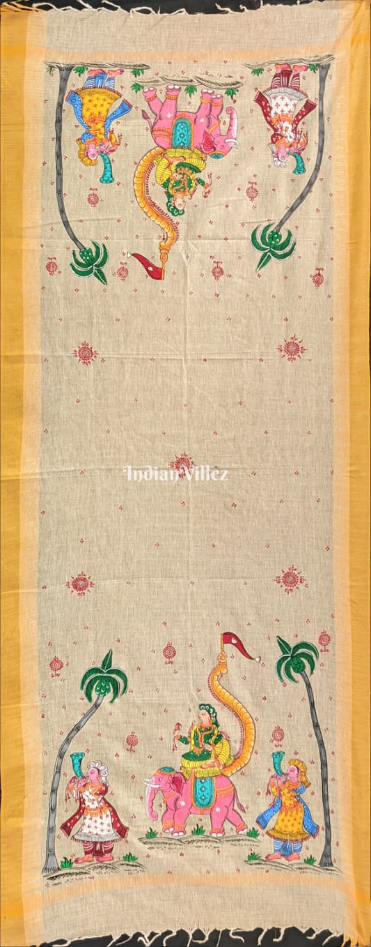 Odisha Patachitra Art Tussar Dupatta
