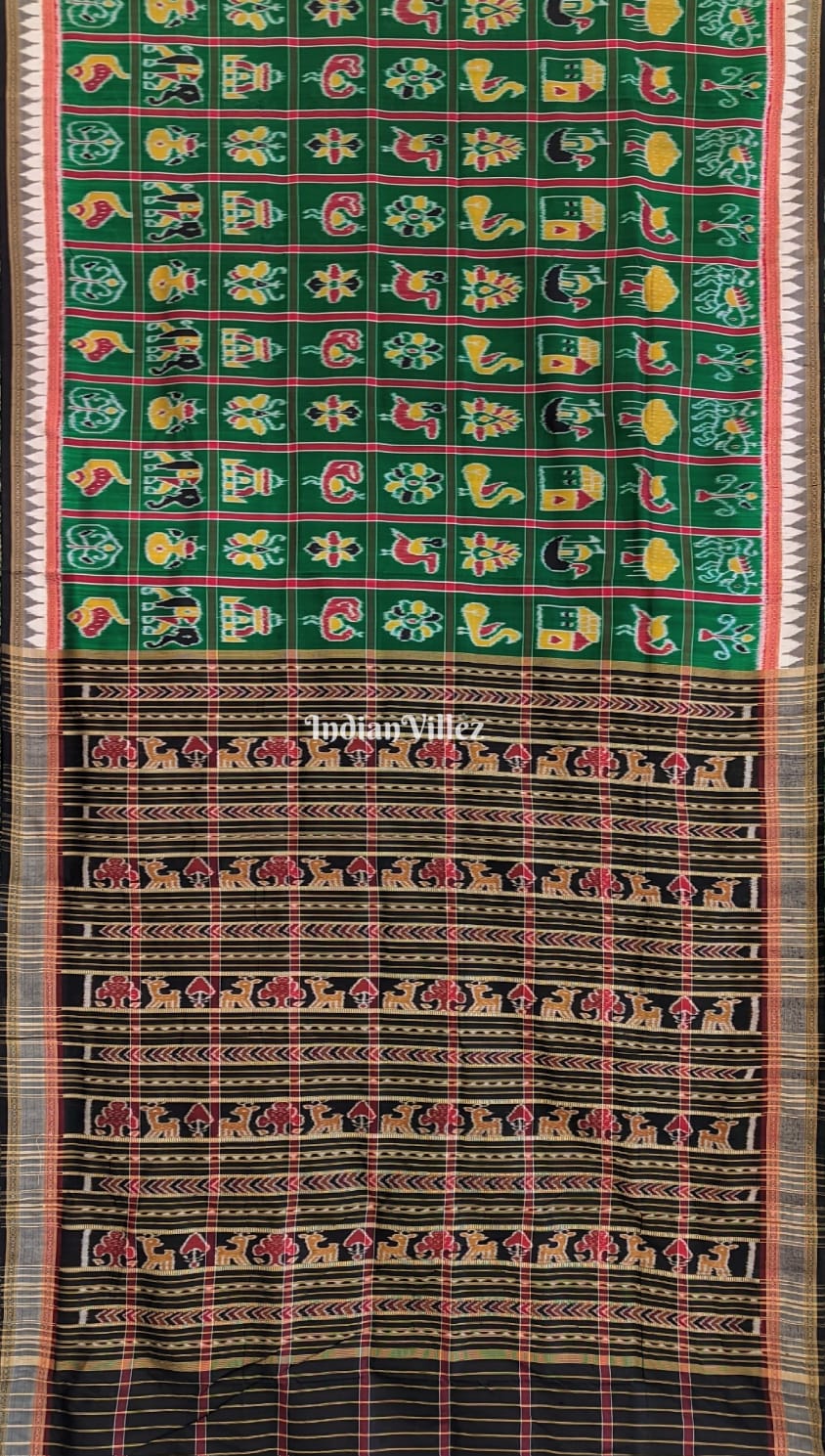 Green Nabakothi Khandua Silk Saree