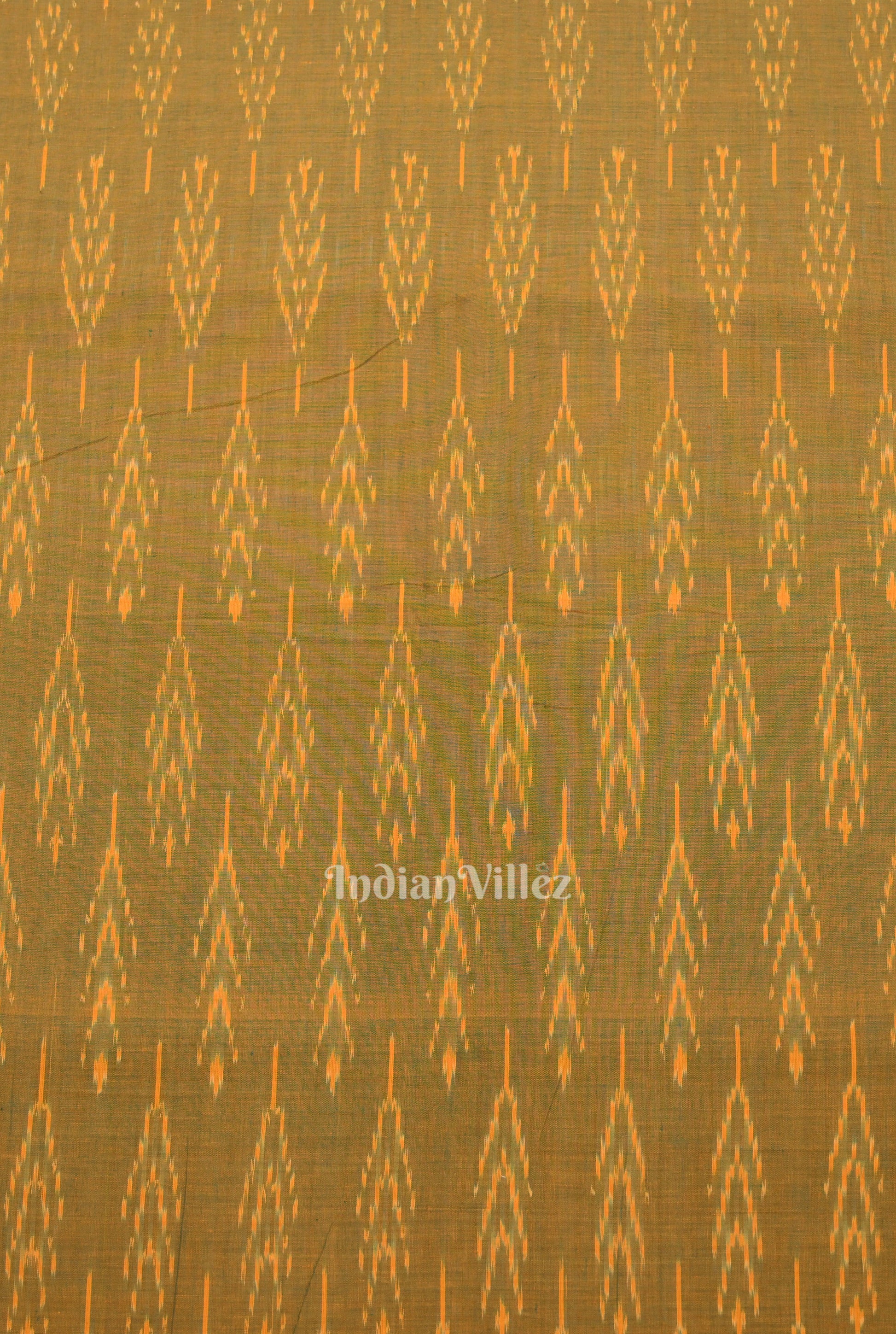 Green Dual Tone Pochampally Ikat Cotton Fabric