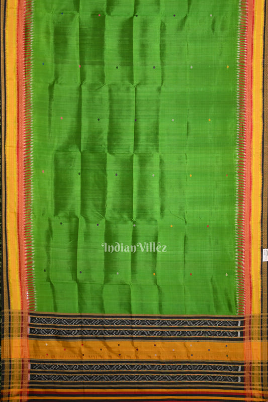 Green Kathiphera Pure Silk Dupatta