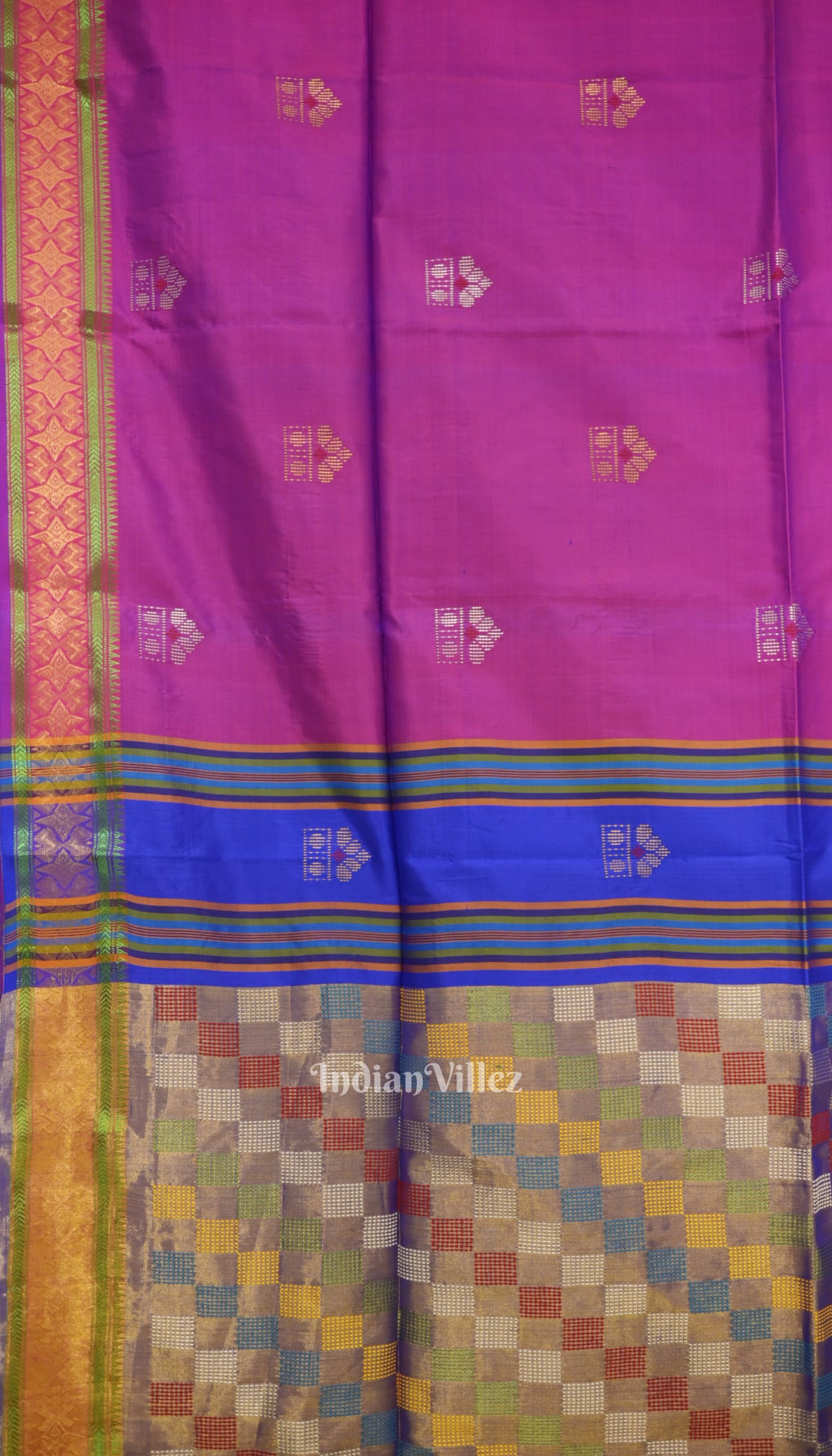 Soft Maroon With Blue Pure South Soft Silk Saree