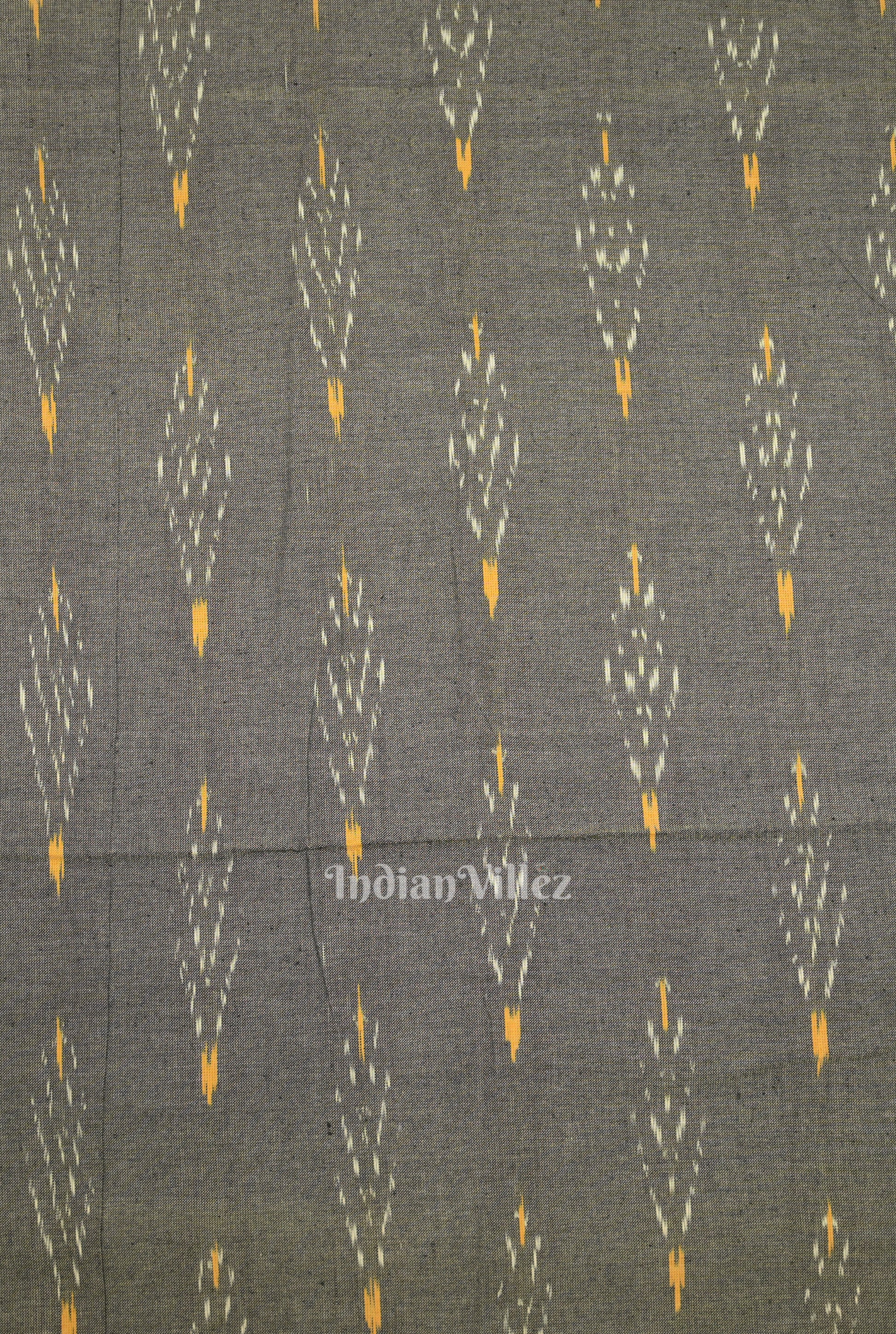 Cement Pochampally Ikat Cotton Fabric