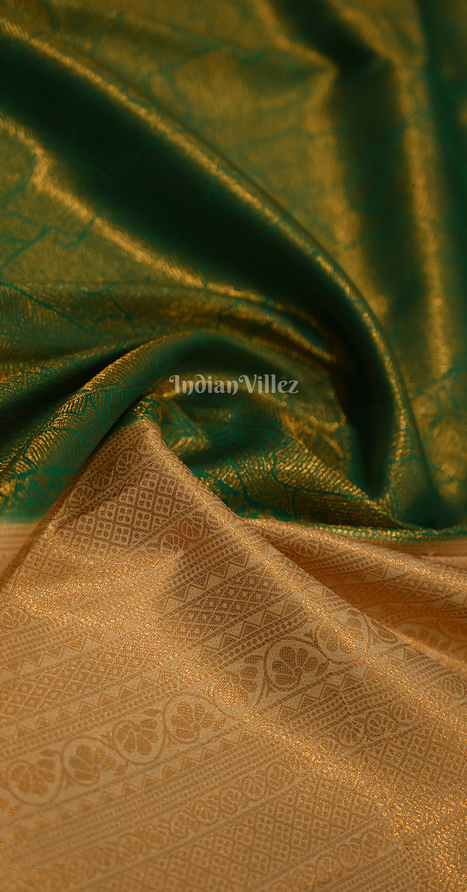  Green Beige Tissue Kanjivaram Silk Saree 