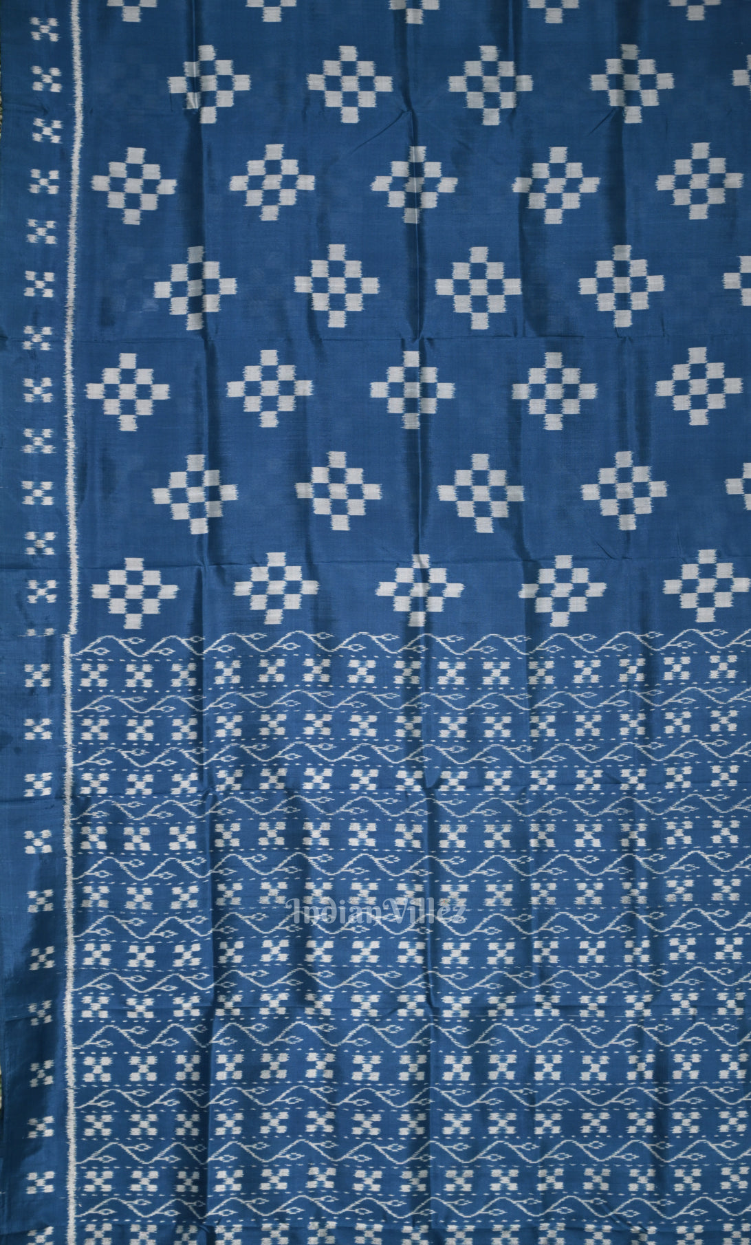 Blue Pasapali  Odisha Ikat Contemporary Designer Saree