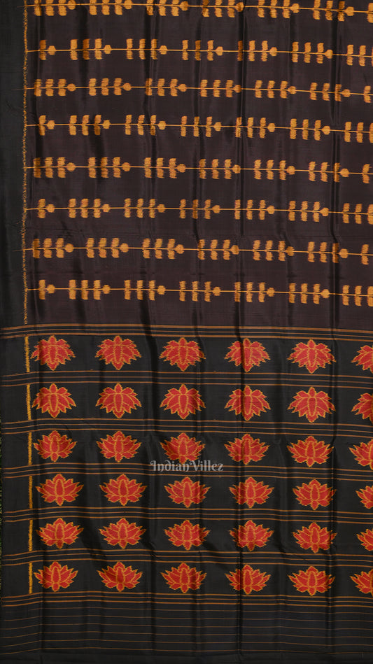 Coffee Leaf Design Odisha Ikat Contemporary Designer Saree