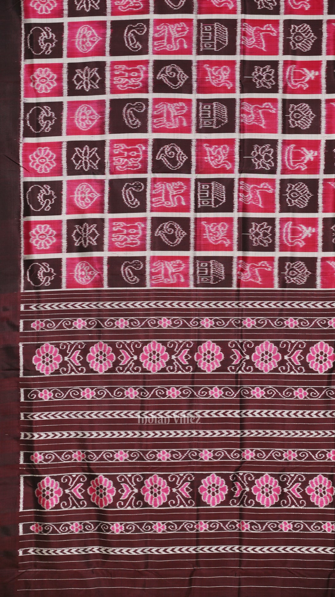 Pink Coffee Odisha Ikat Contemporary Designer Saree