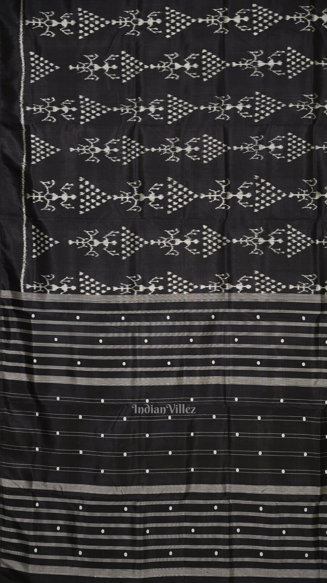 Black Tribal Jhoti Theme Contemporary Designer Silk Saree