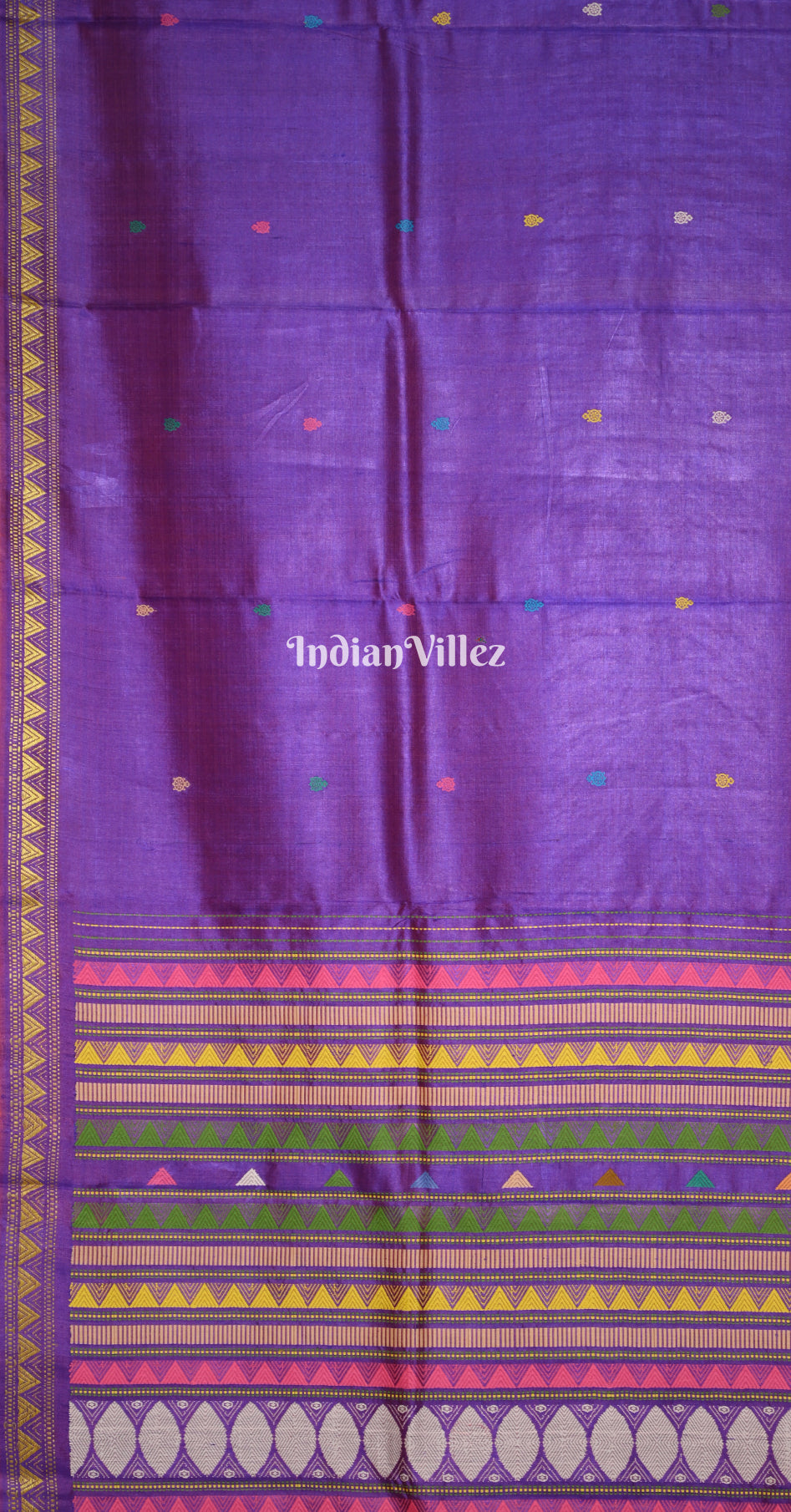 Purple Dongaria Border & Anchal Contemporary Silk Saree 