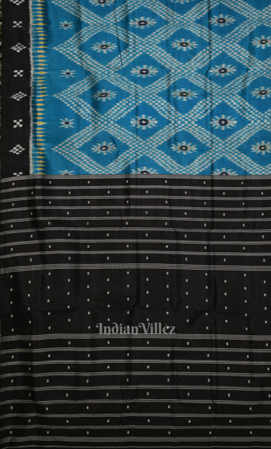 Sky Blue Tarabali Odisha Ikat Contemporary Designer Saree