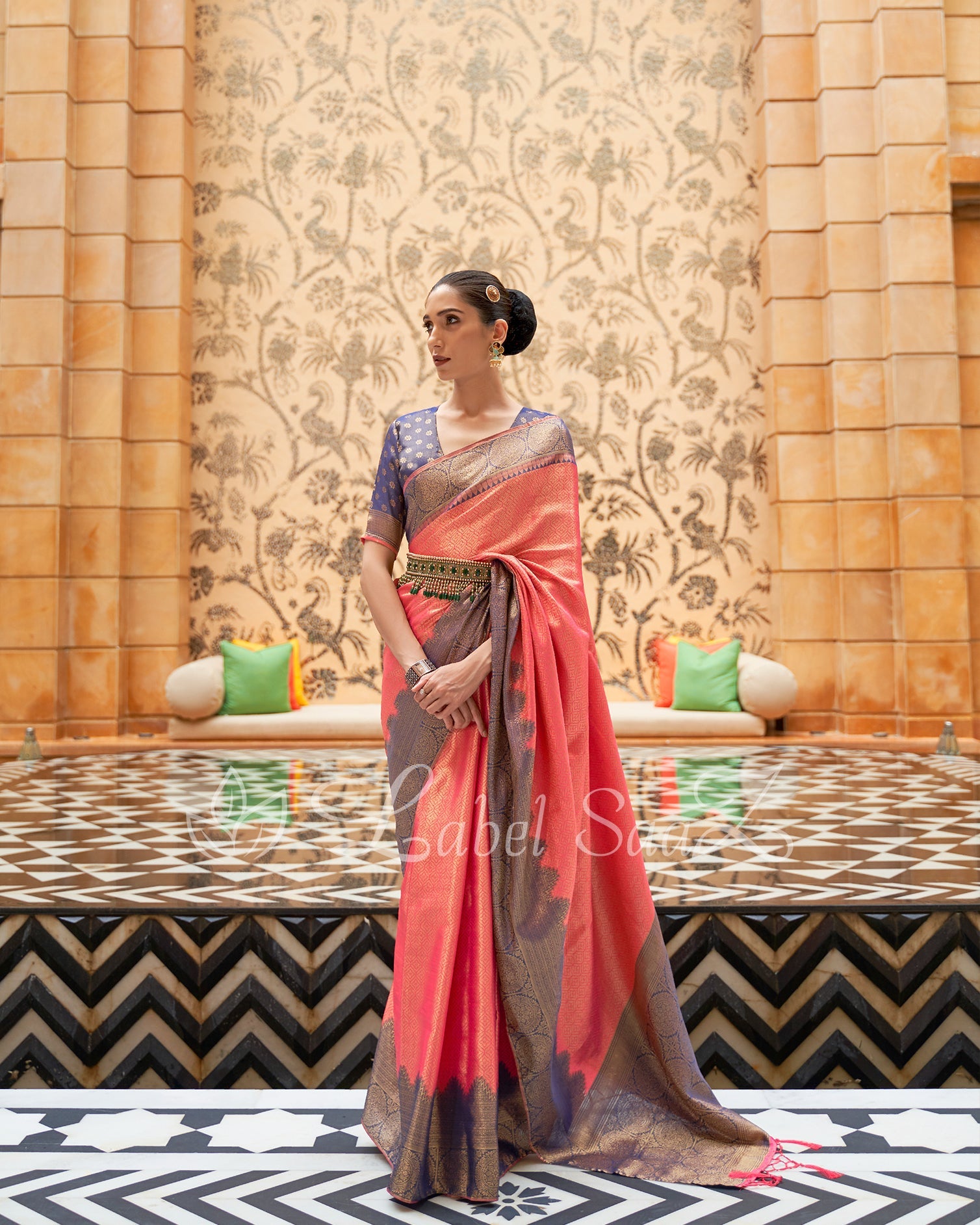 Orange Pure Tissue Kanjivaram Silk Saree - Exclusive Bridal Collection