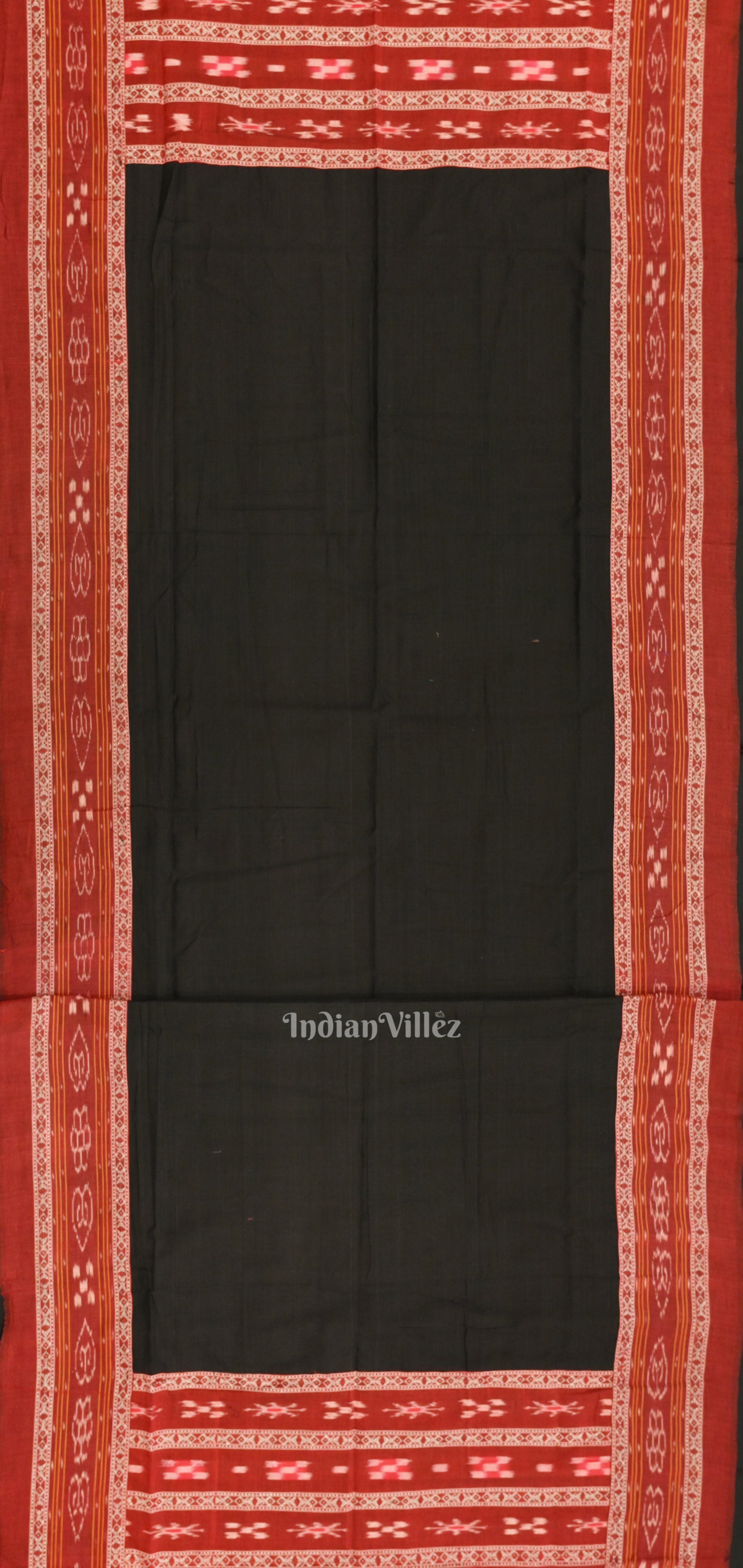 Maroon Black Pasapali Sambalpuri Cotton Dress set with Dupatta 
