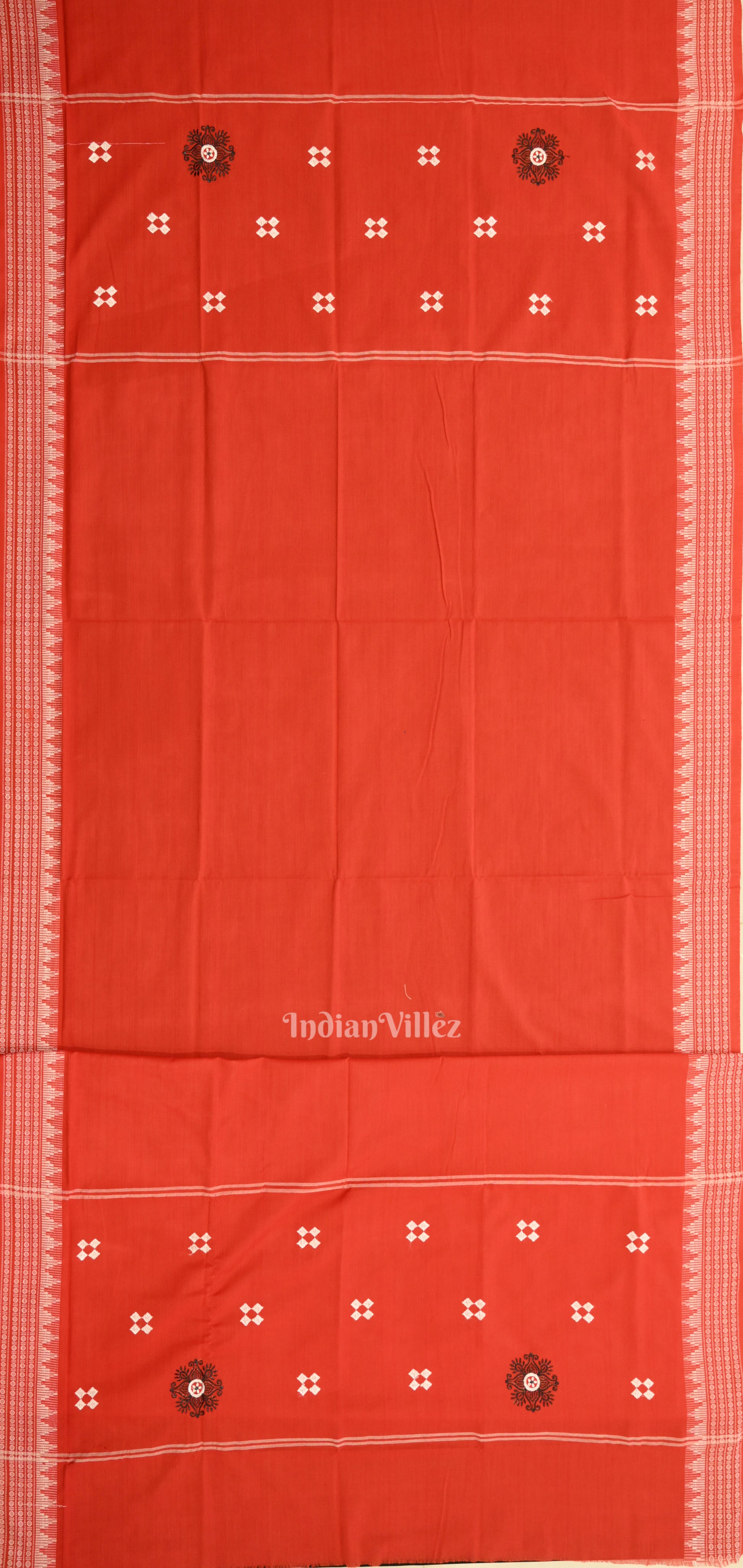 Black Red Maniabandha Sambalpuri Cotton Dress set & Dupatta