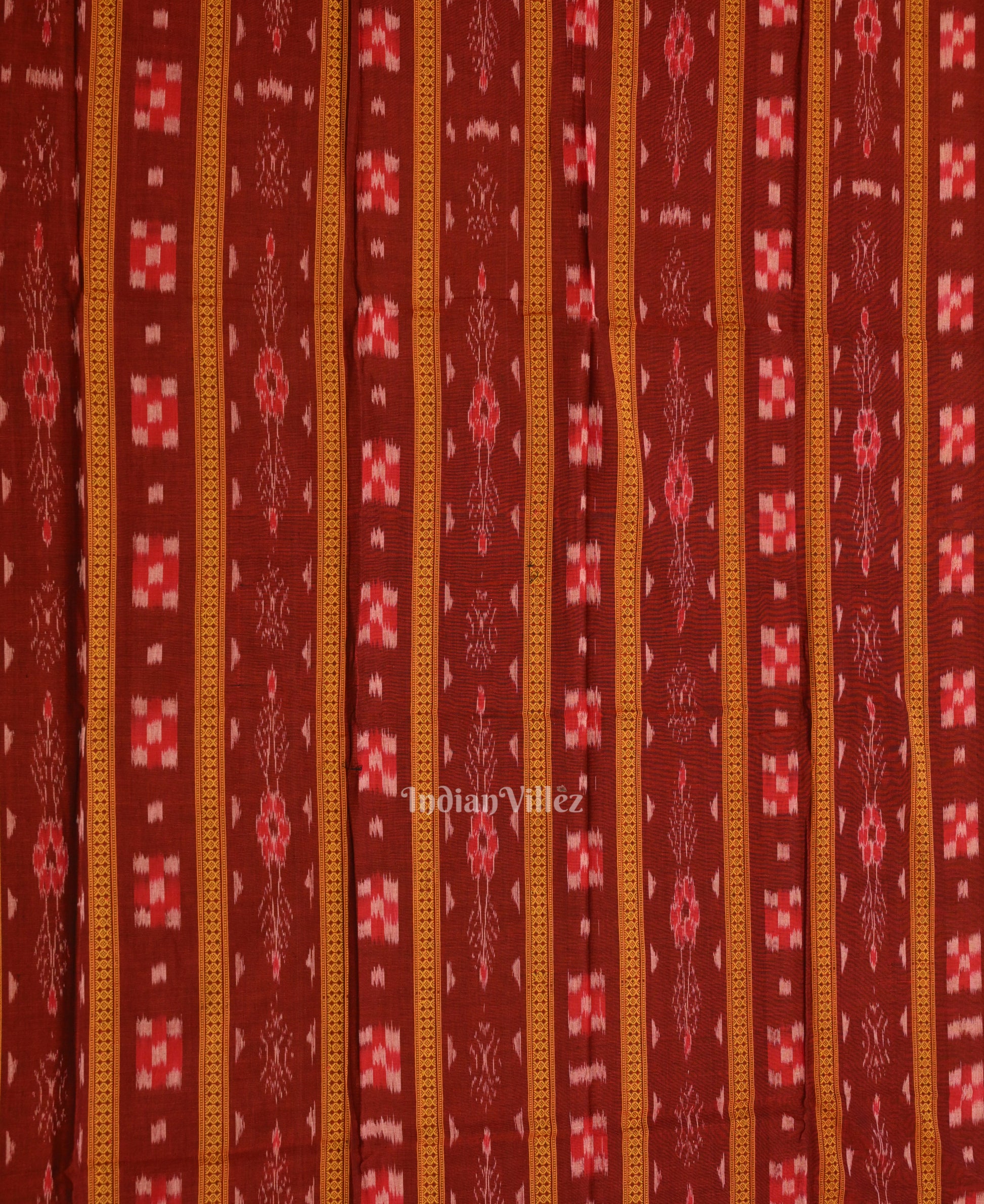  Red Pure Cotton Sambalpuri Dress Material & Dupatta 