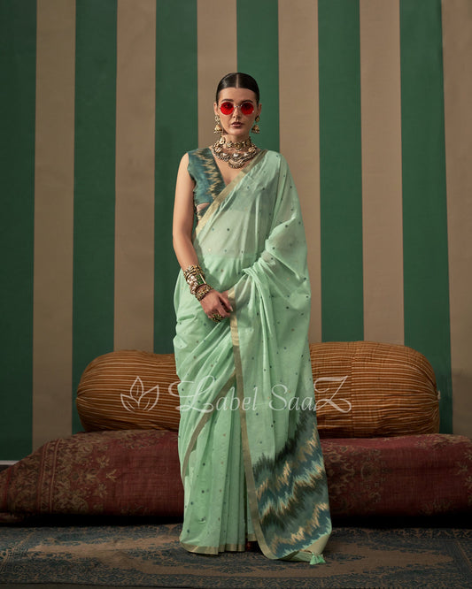 Sky Spun Handloom Weaving Silk Saree