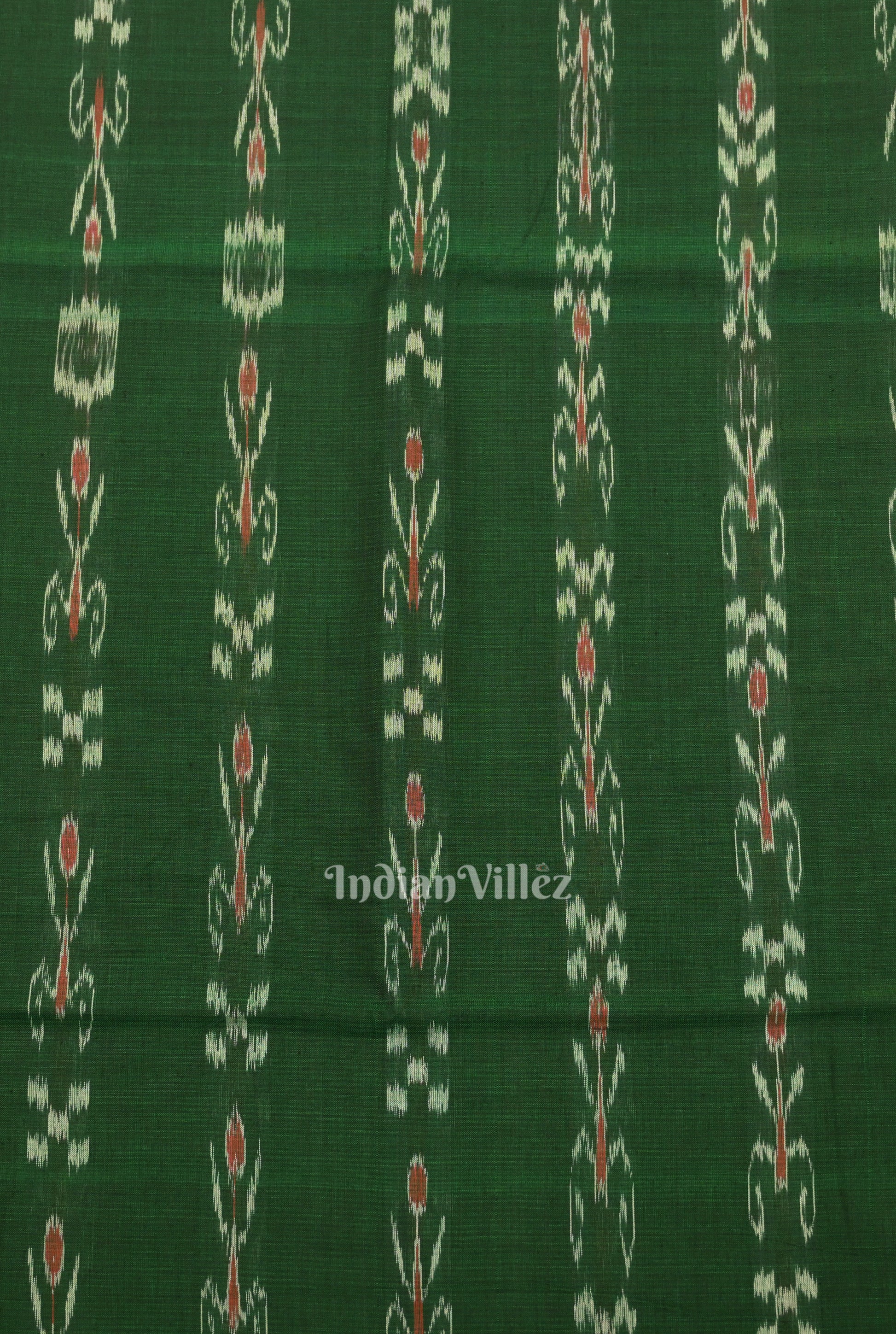Green Mayur Chandrika Sambalpuri Ikat Cotton Fabric 