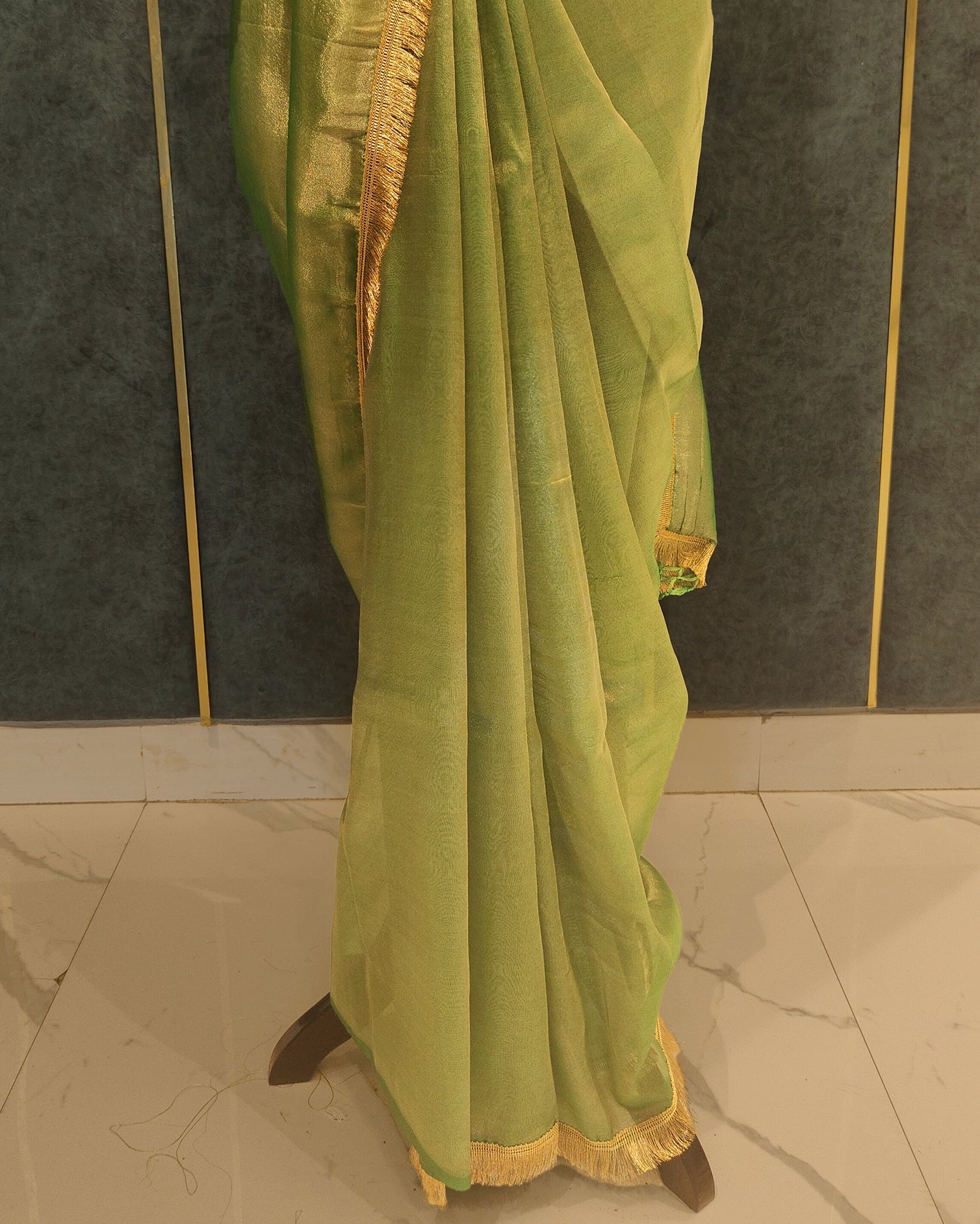 Green Banarasi Tissue Saree
