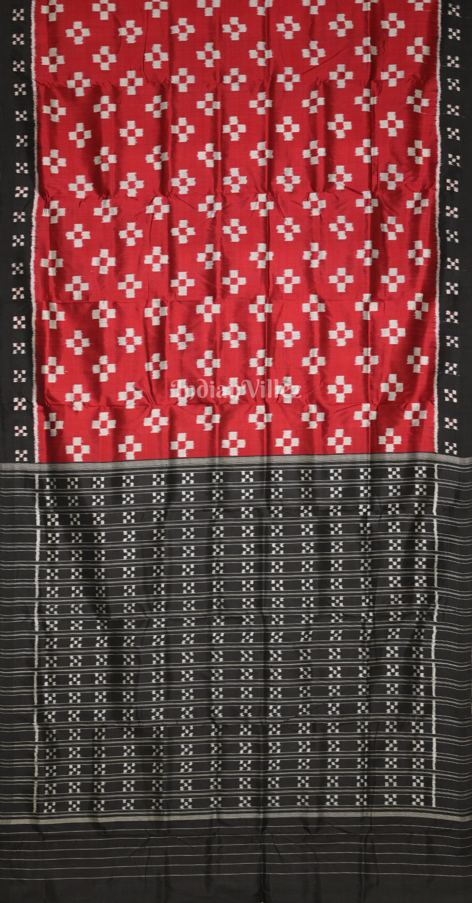 Red Black Body Pasapali Contemporary Designer Silk Saree