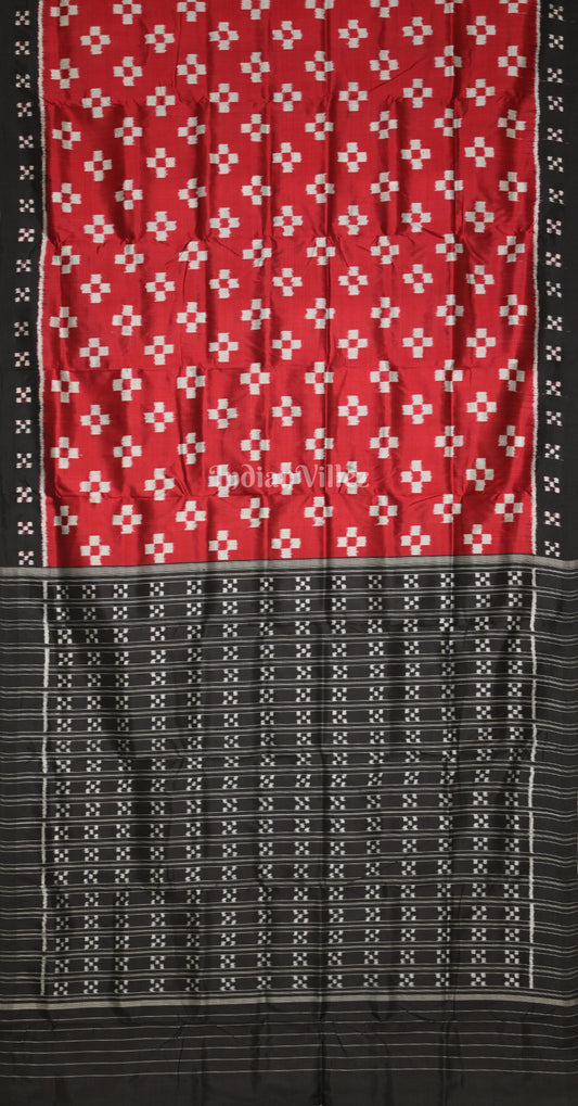 Red Black Body Pasapali Contemporary Designer Silk Saree