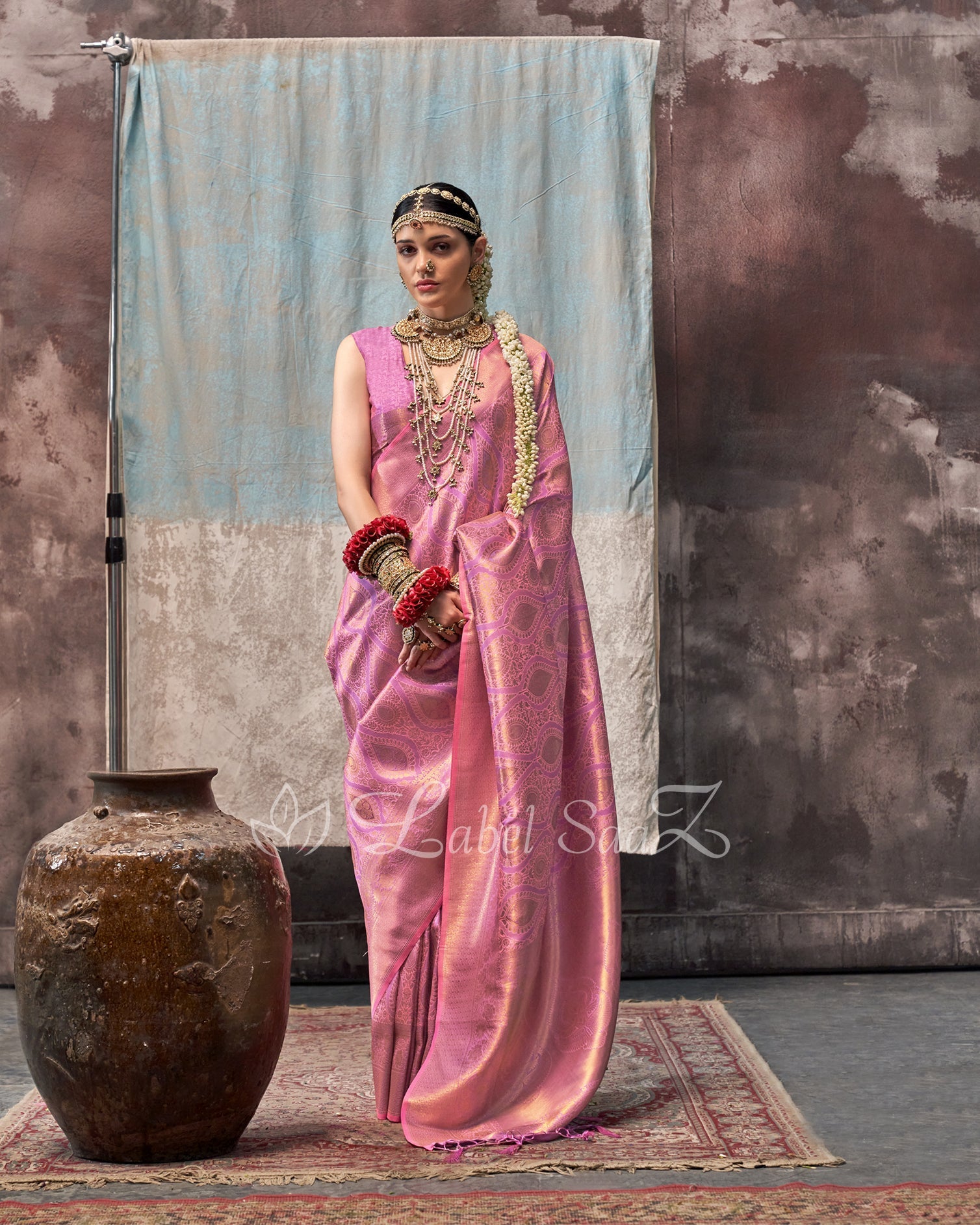 Pink Handloom Weaving saree 